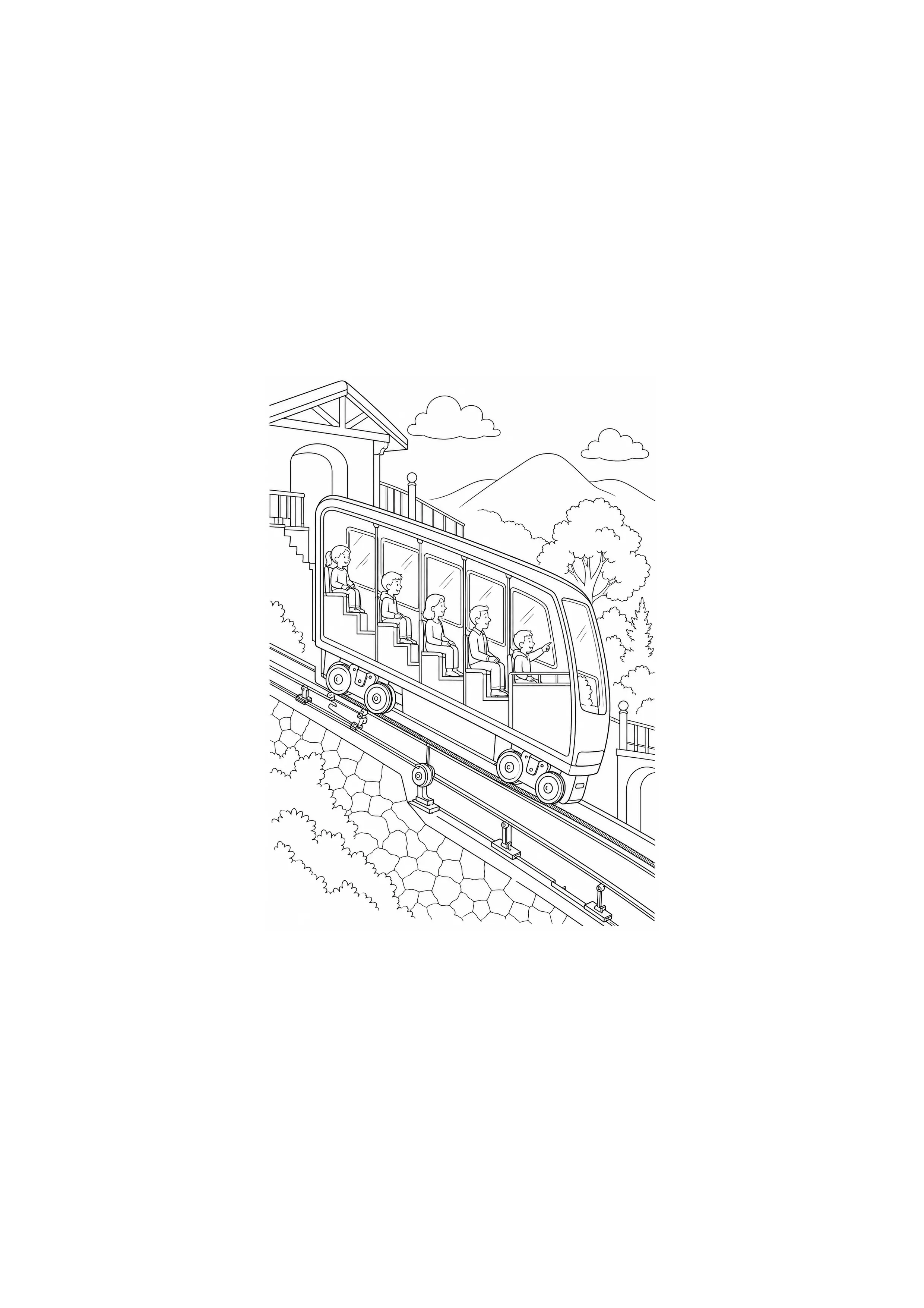 Coloriage Funiculaire à imprimer – dessin n°11