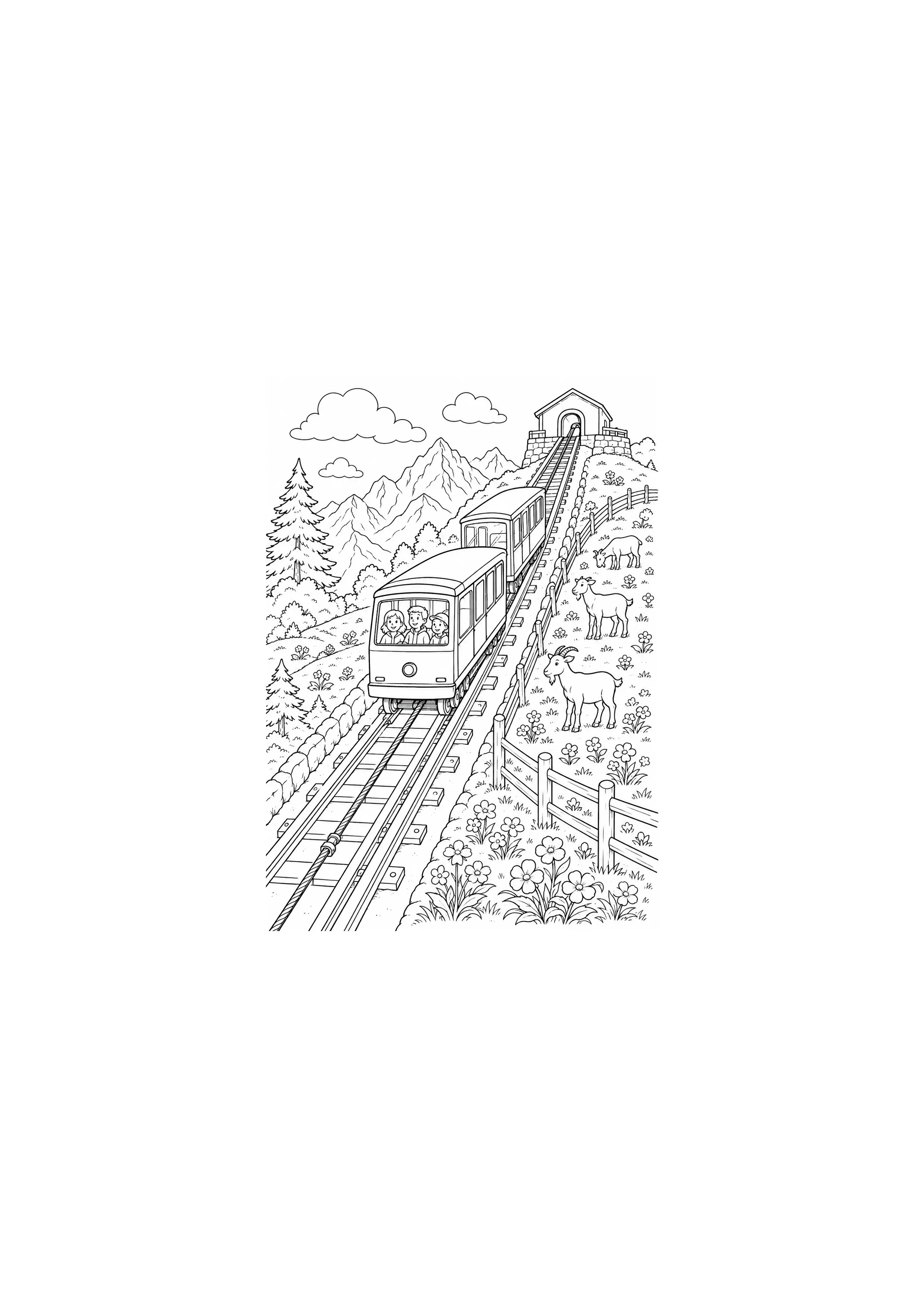 Coloriage Funiculaire à imprimer – dessin n°19