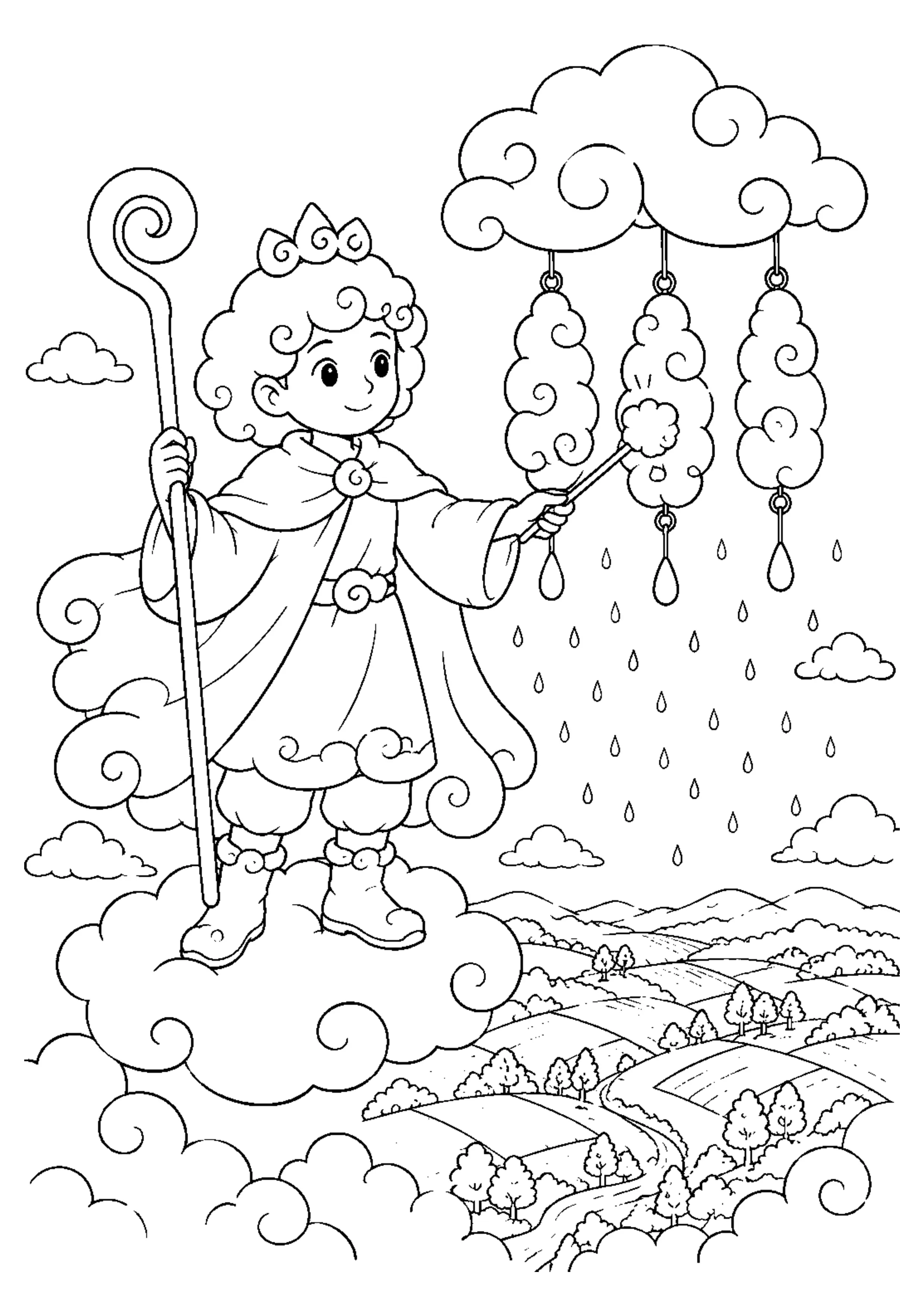 Coloriage Gardien des nuages à imprimer – dessin n°17