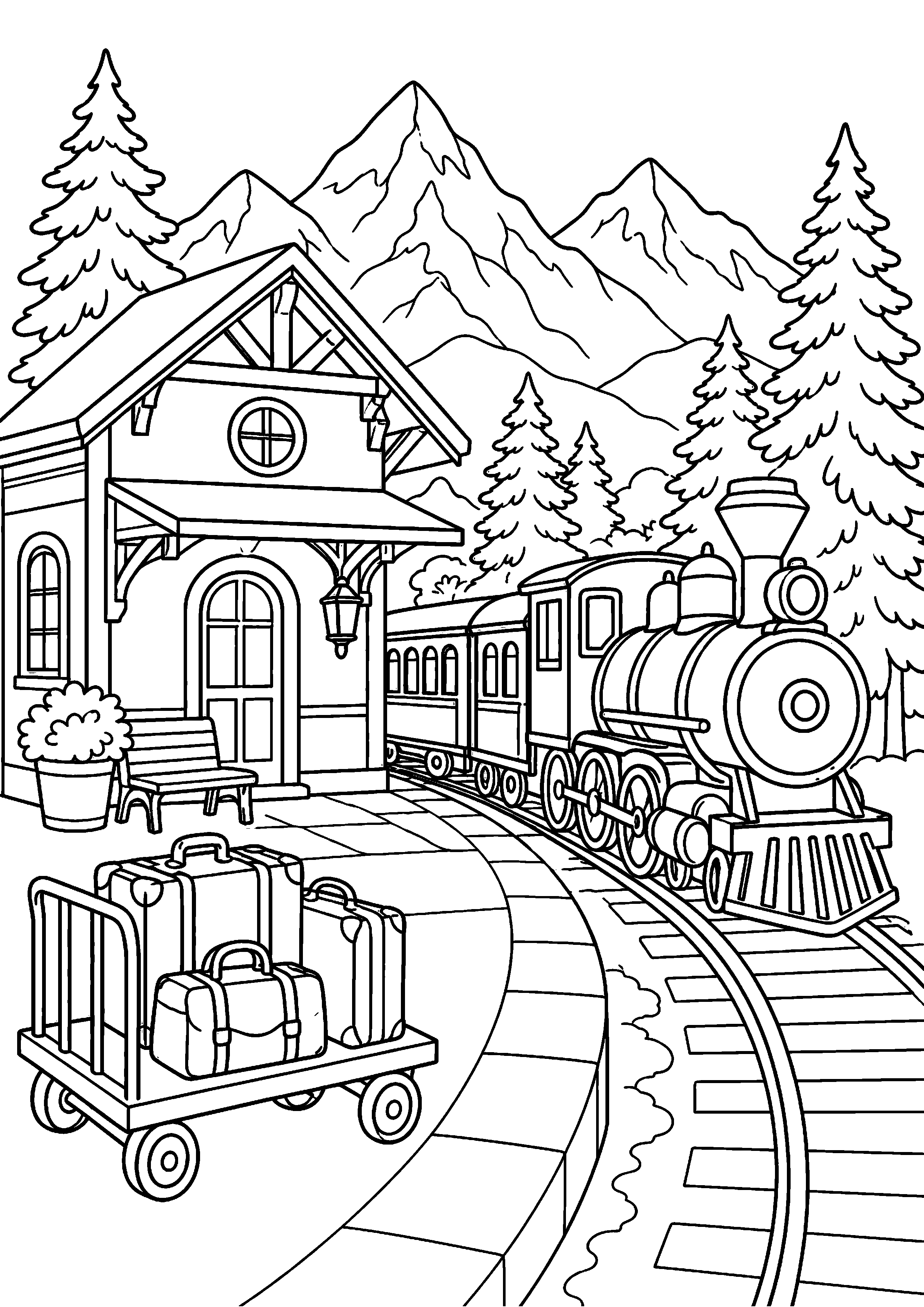 Coloriage gare à imprimer – dessin n°3