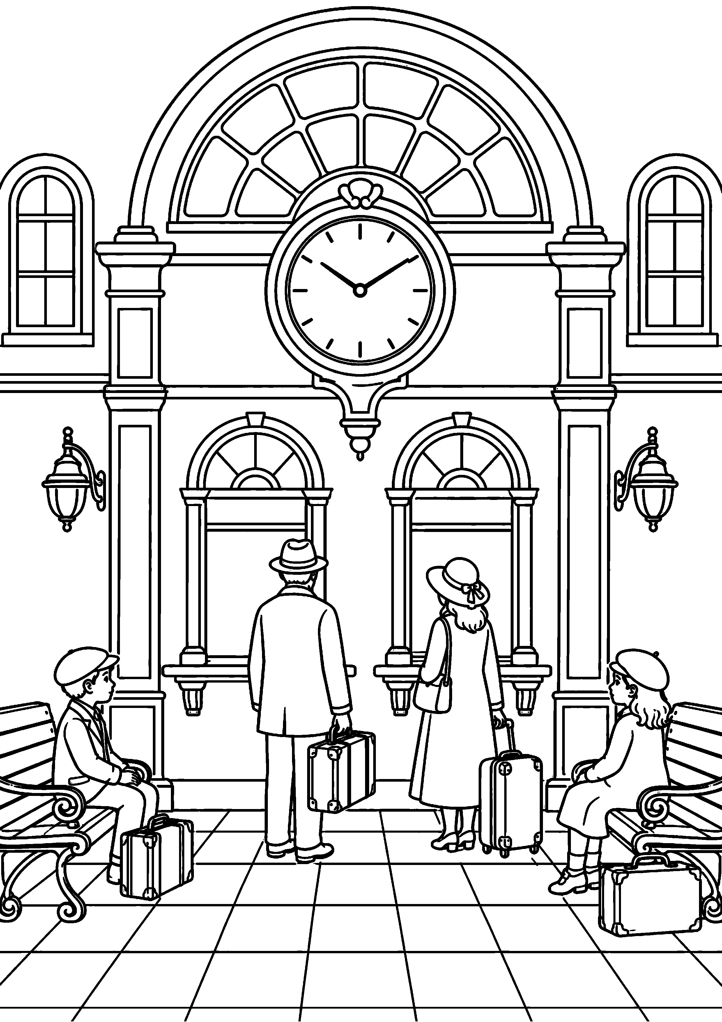 Coloriage gare à imprimer – dessin n°4