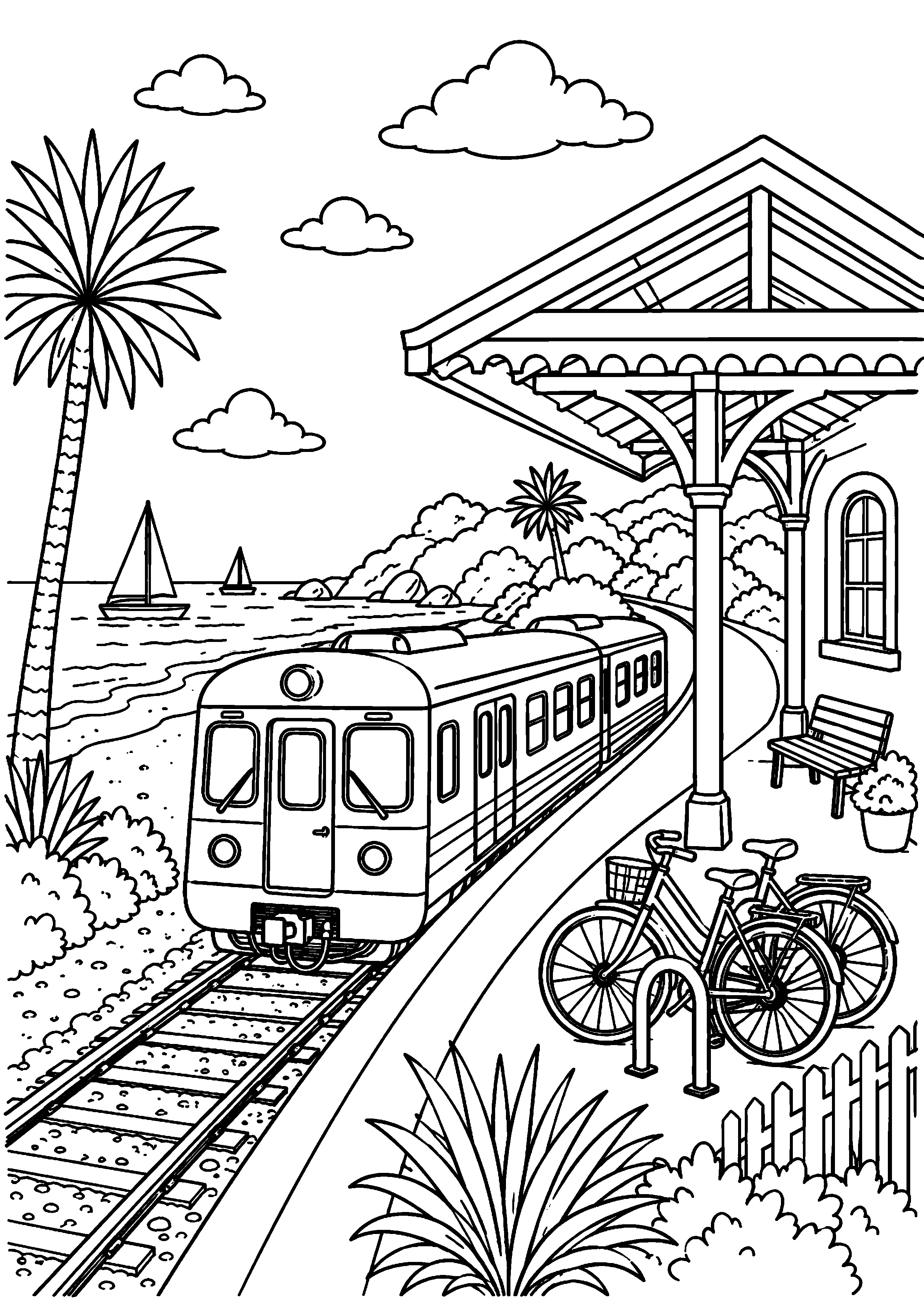Coloriage gare à imprimer – dessin n°5