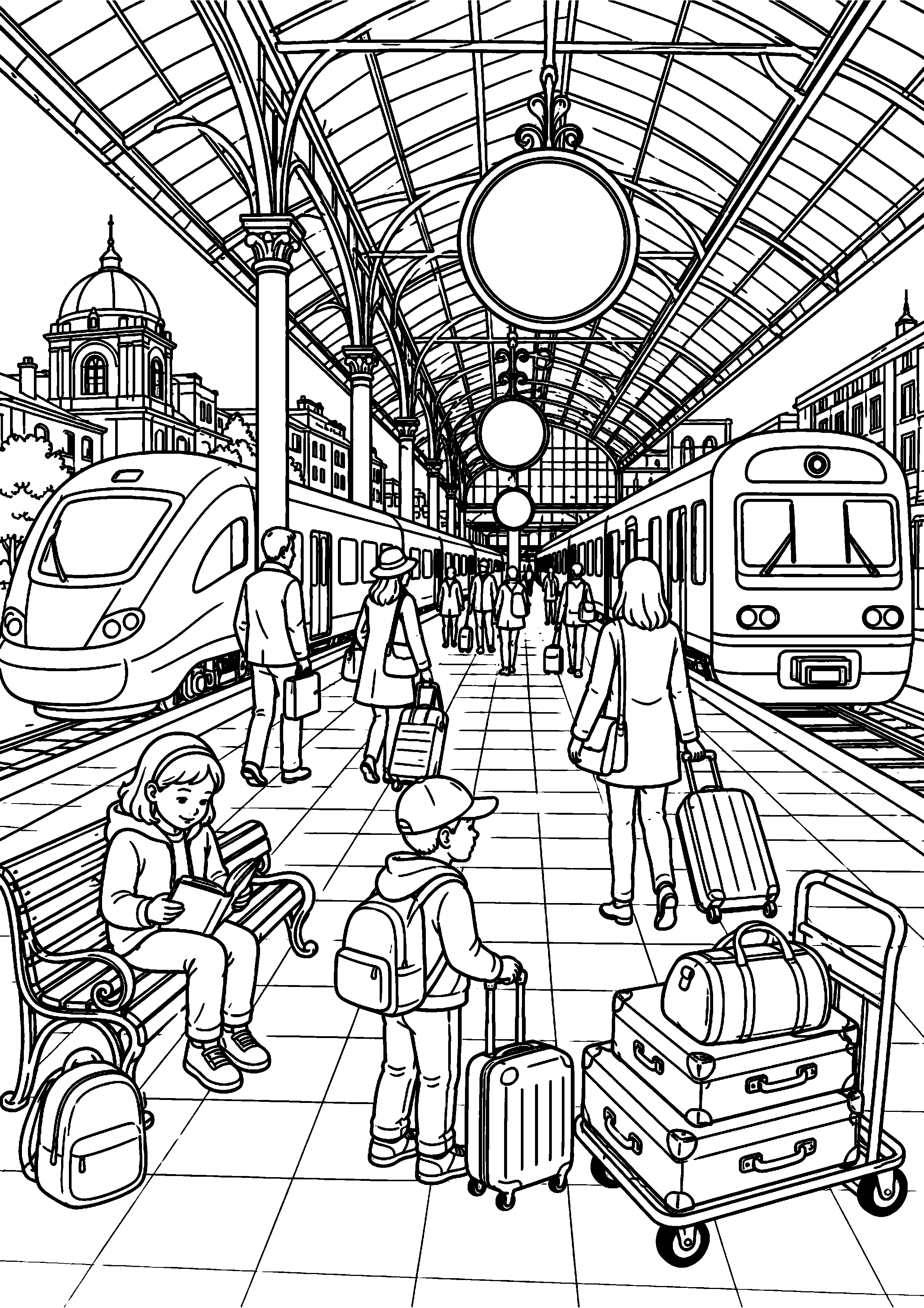 Coloriage gare à imprimer – dessin n°6