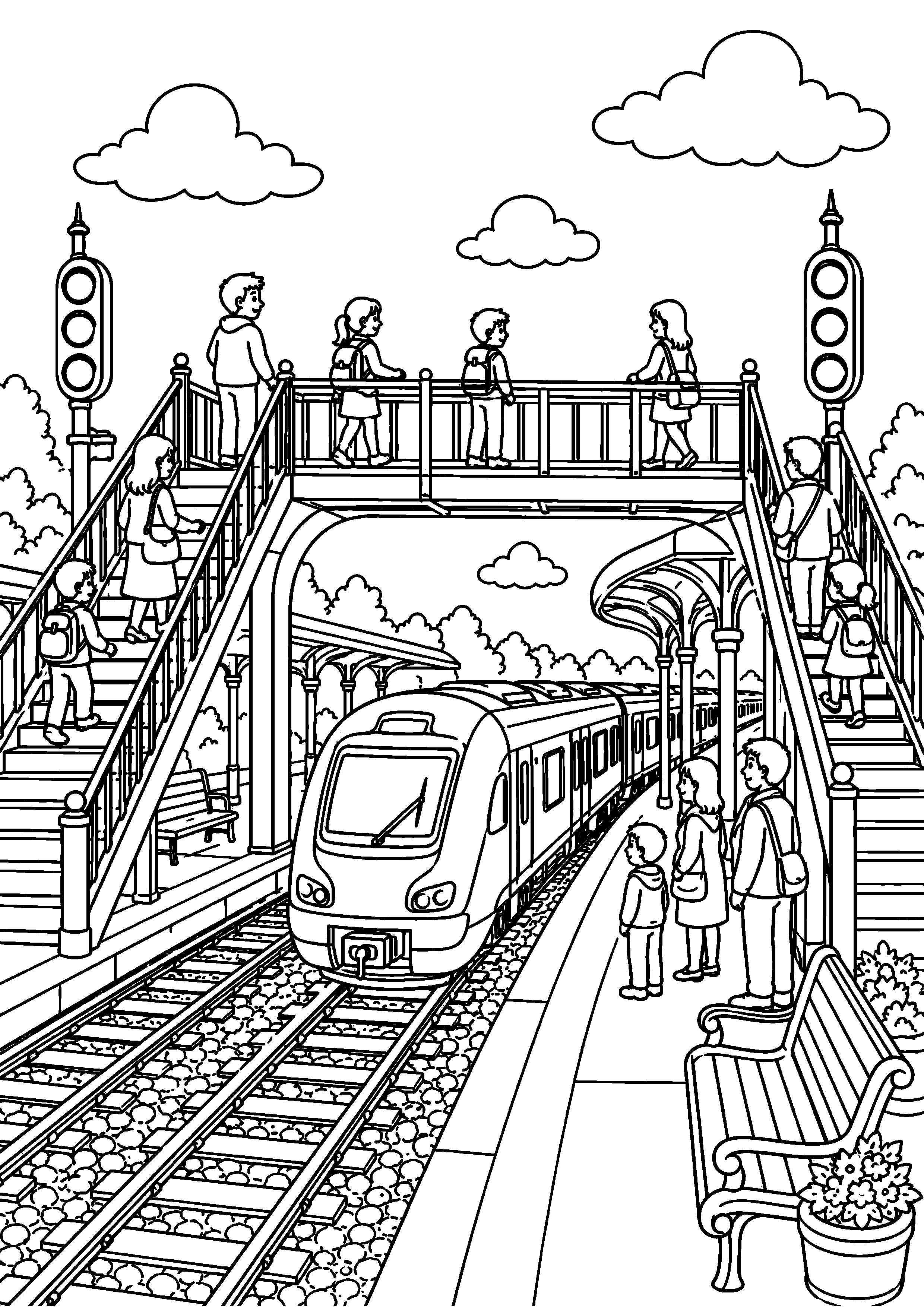 Coloriage gare à imprimer – dessin n°7