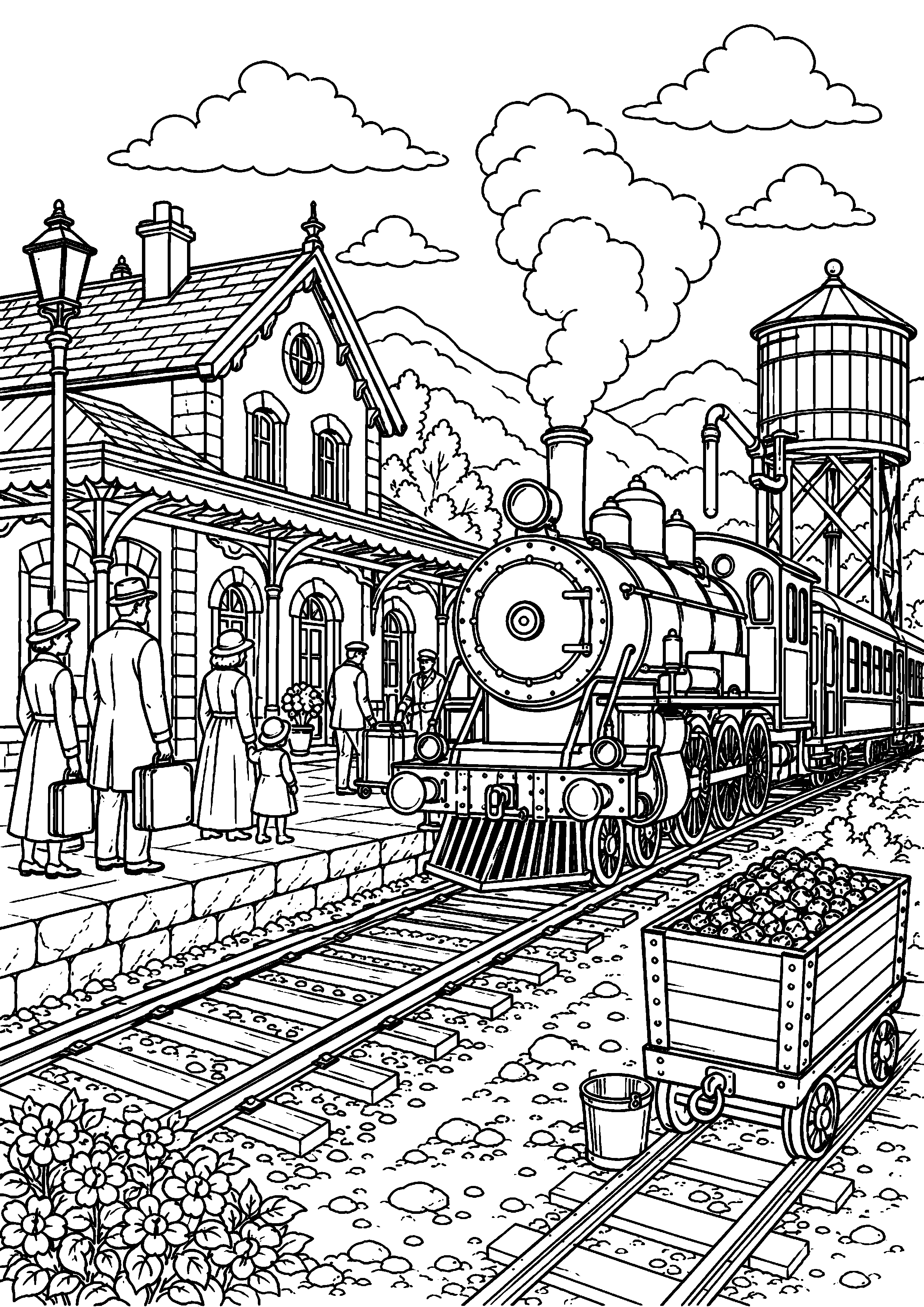 Coloriage gare à imprimer – dessin n°8
