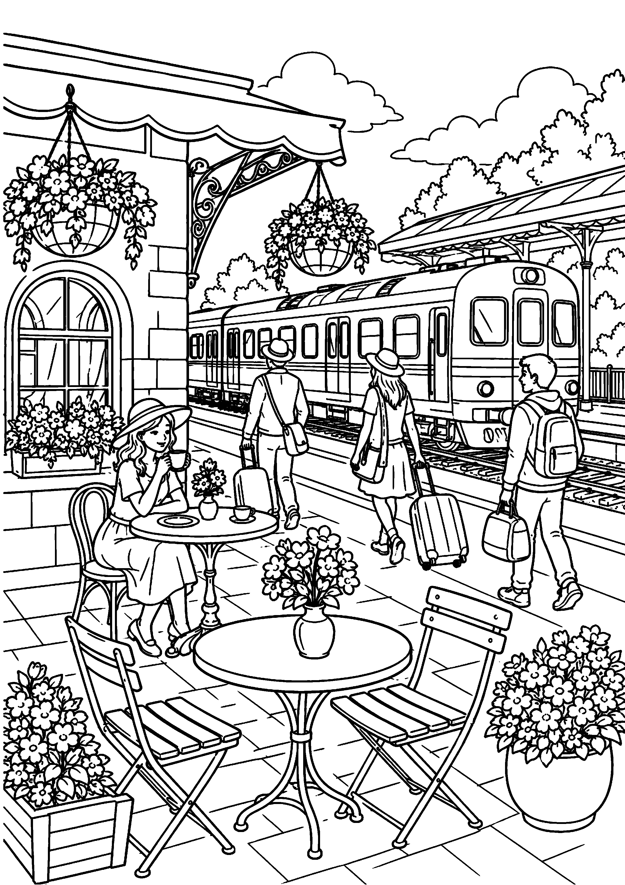 Coloriage gare à imprimer – dessin n°9