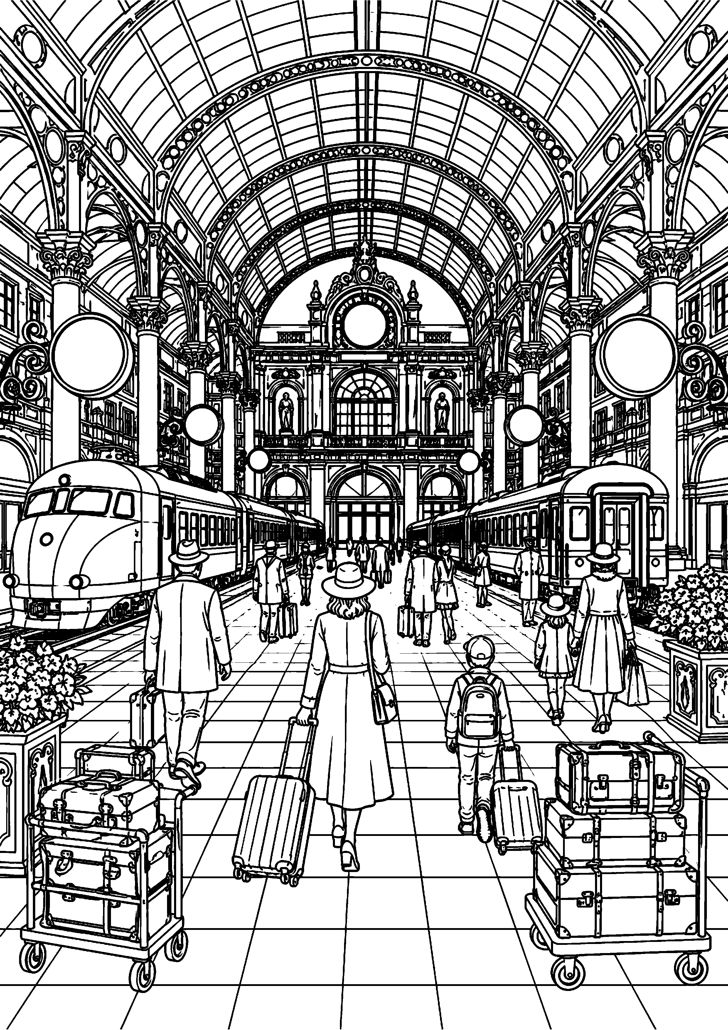 Coloriage gare à imprimer – dessin n°11