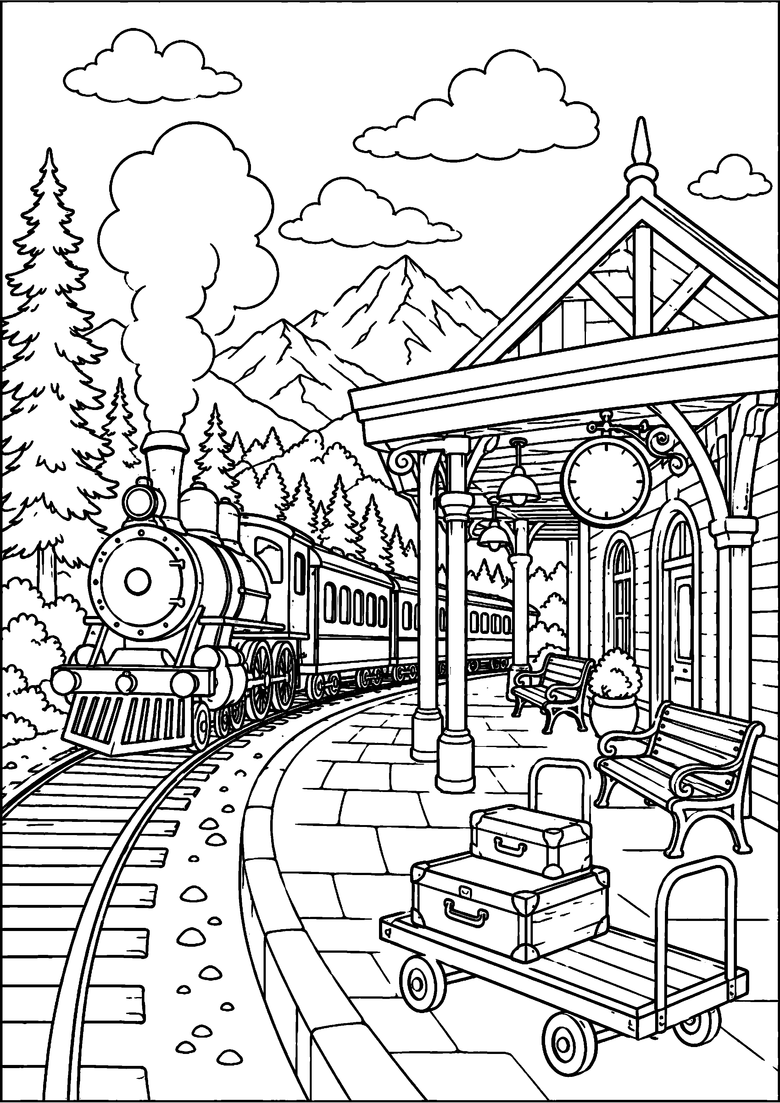 Coloriage gare à imprimer – dessin n°12