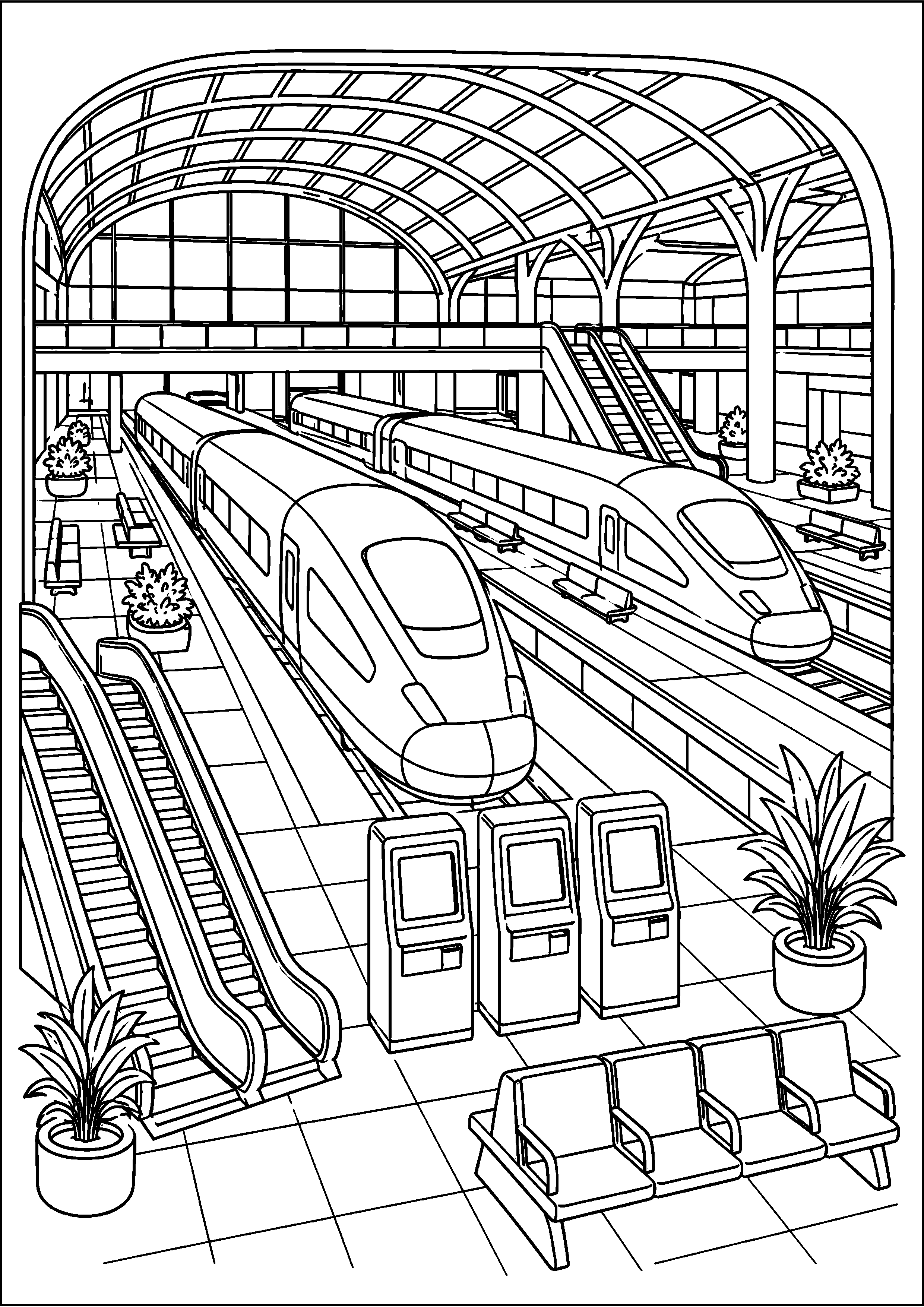 Coloriage gare à imprimer – dessin n°13