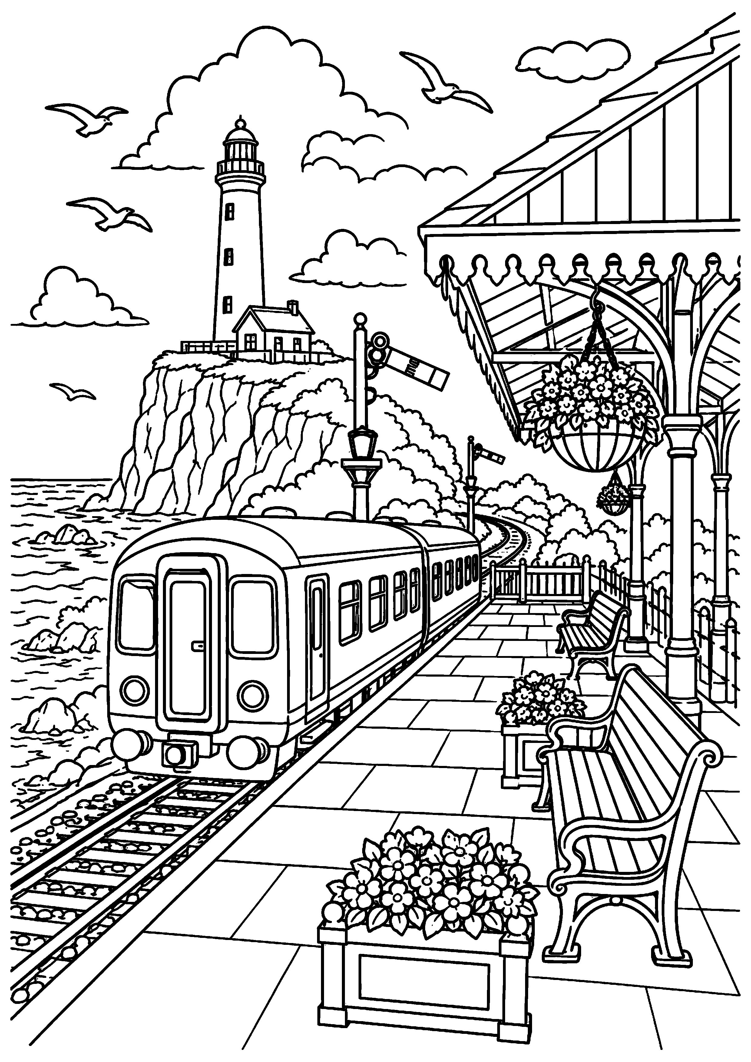 Coloriage gare à imprimer – dessin n°15