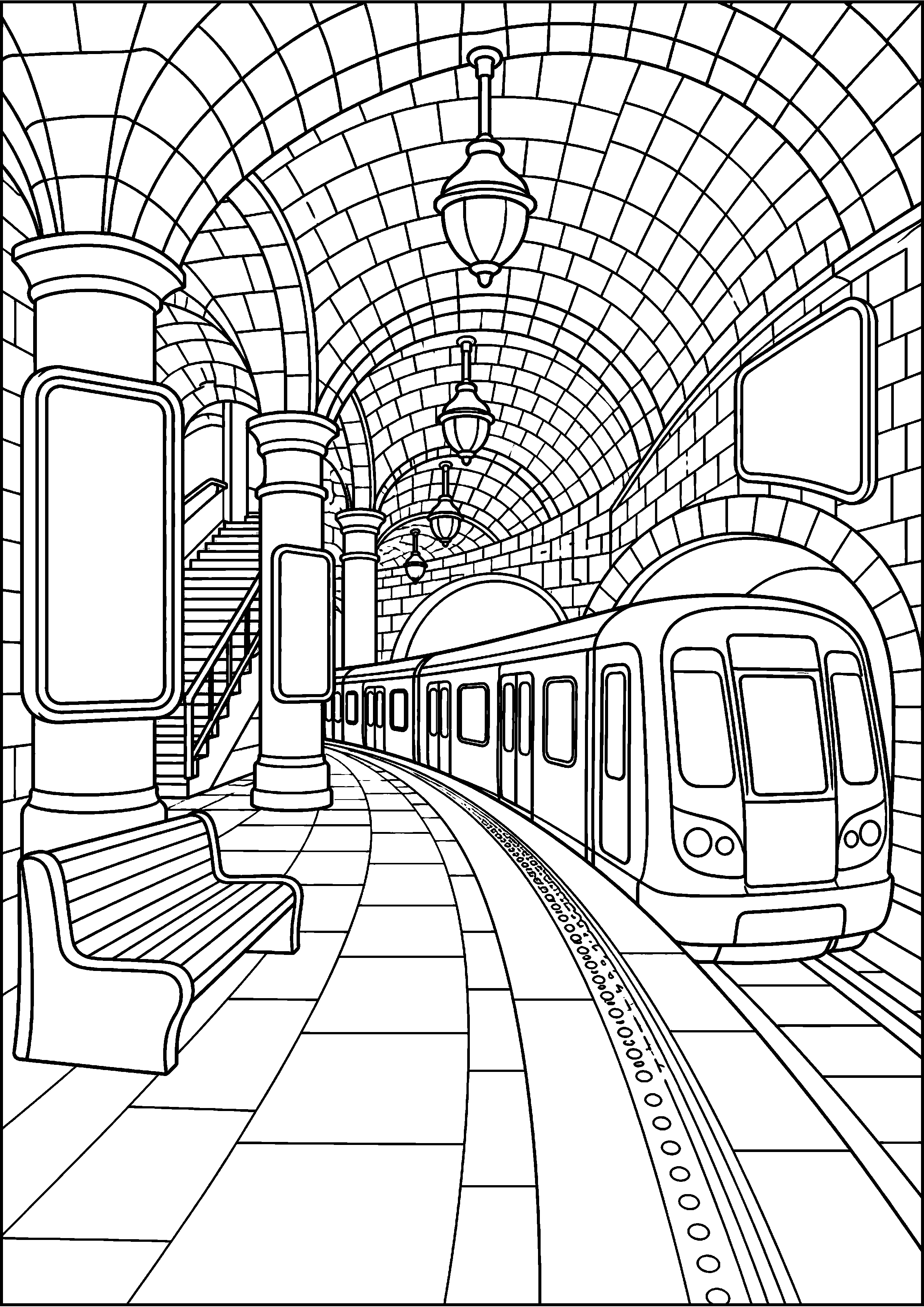 Coloriage gare à imprimer – dessin n°16