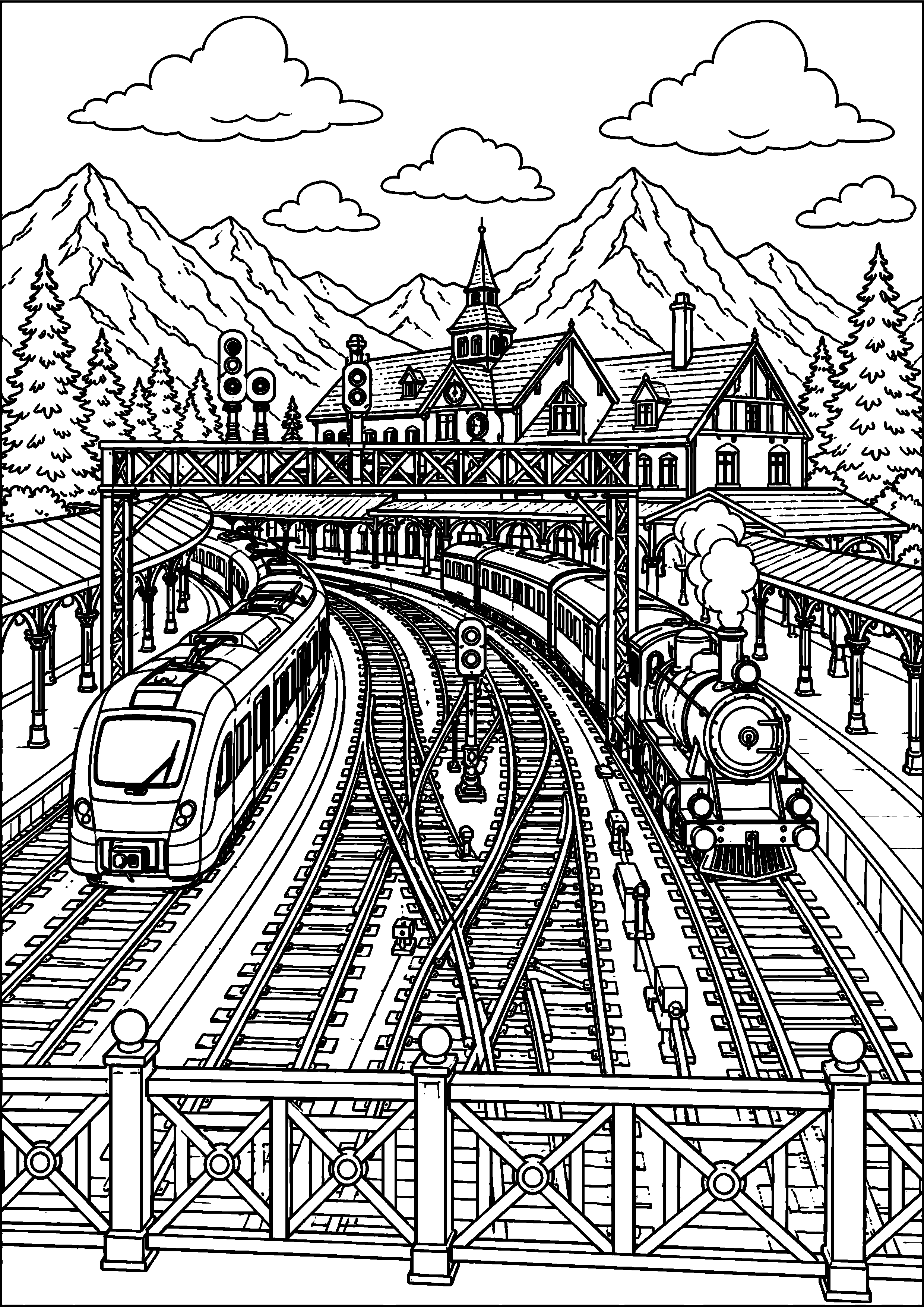 Coloriage gare à imprimer – dessin n°17