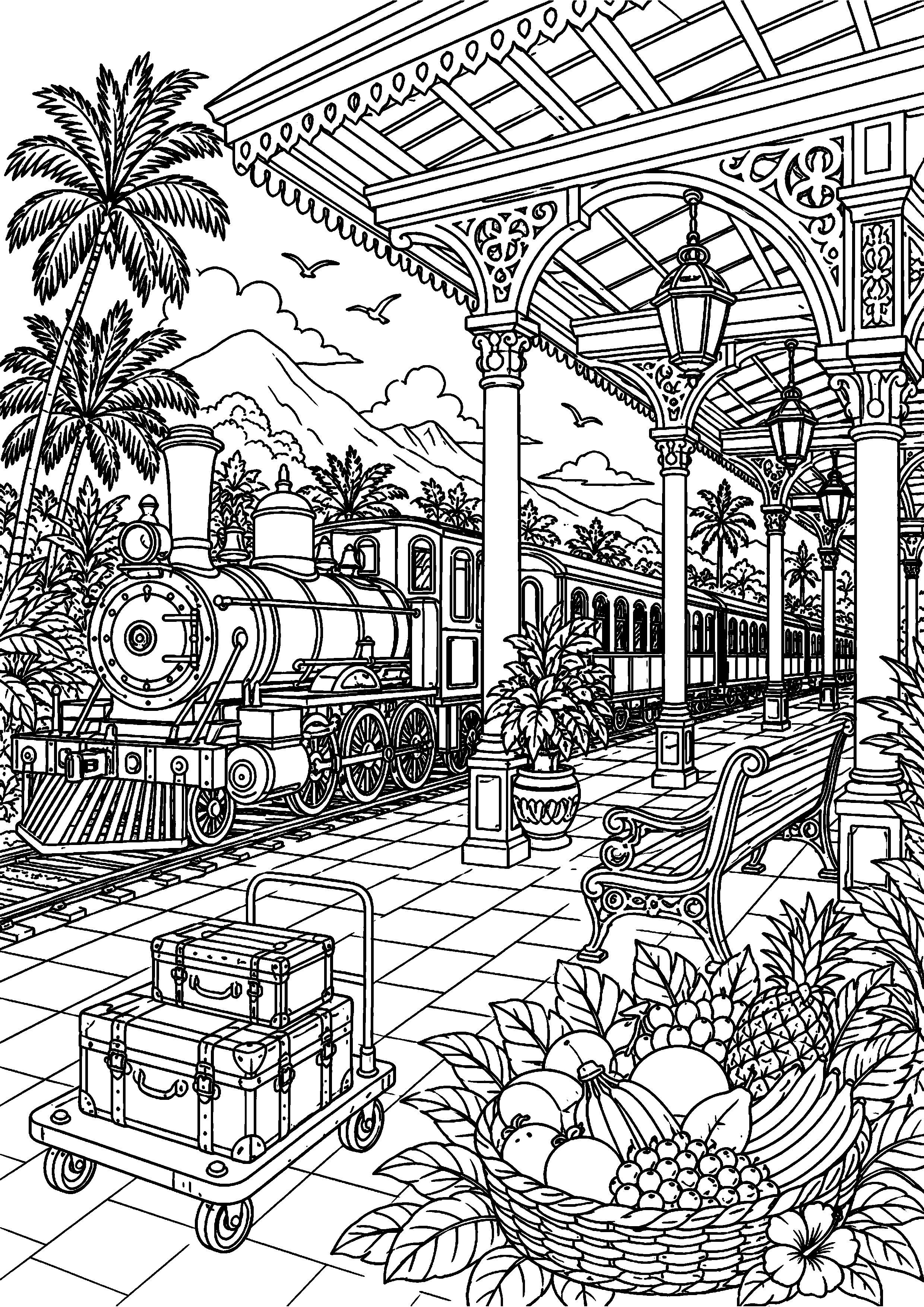 Coloriage gare à imprimer – dessin n°18