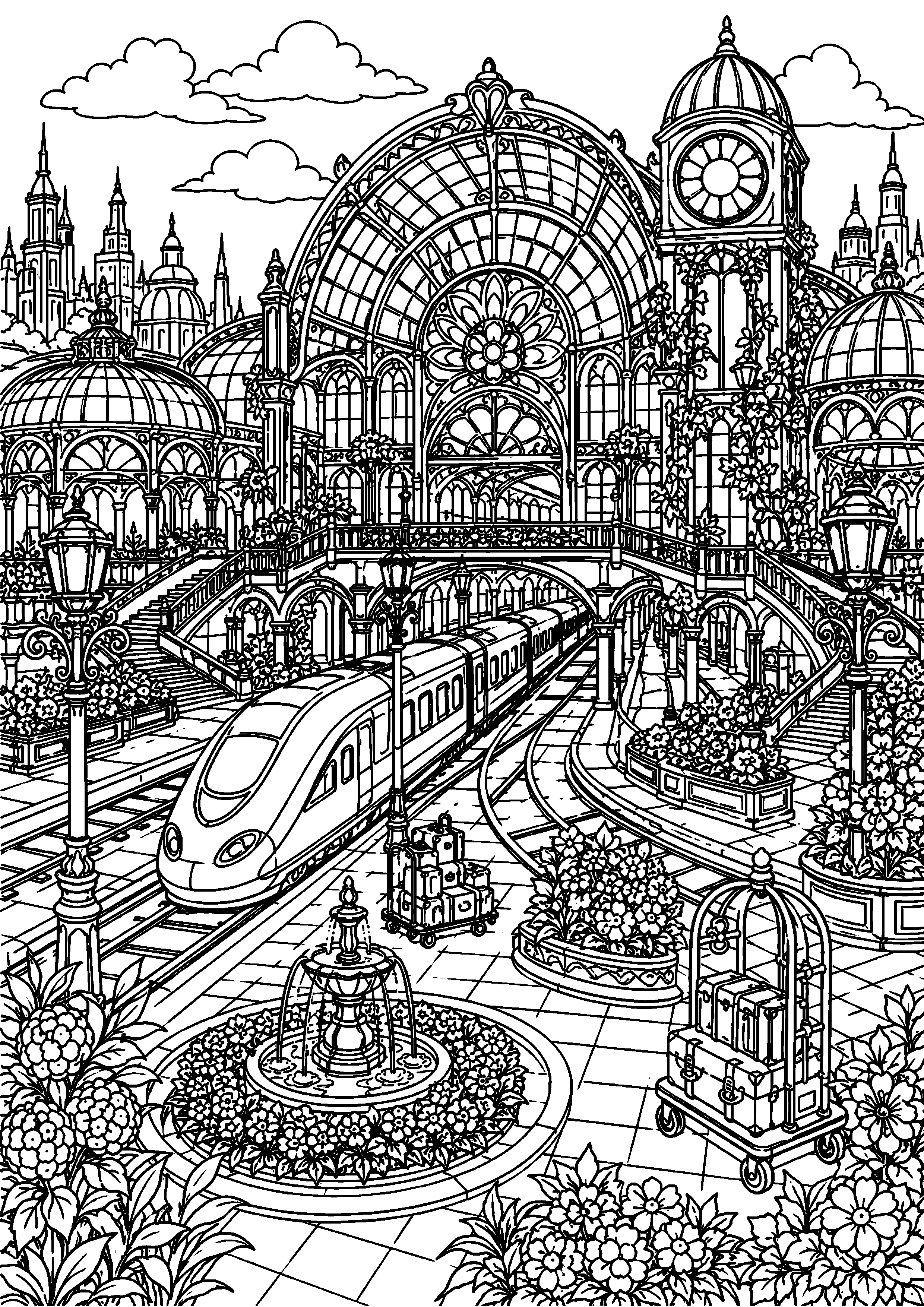 Coloriage gare à imprimer – dessin n°20