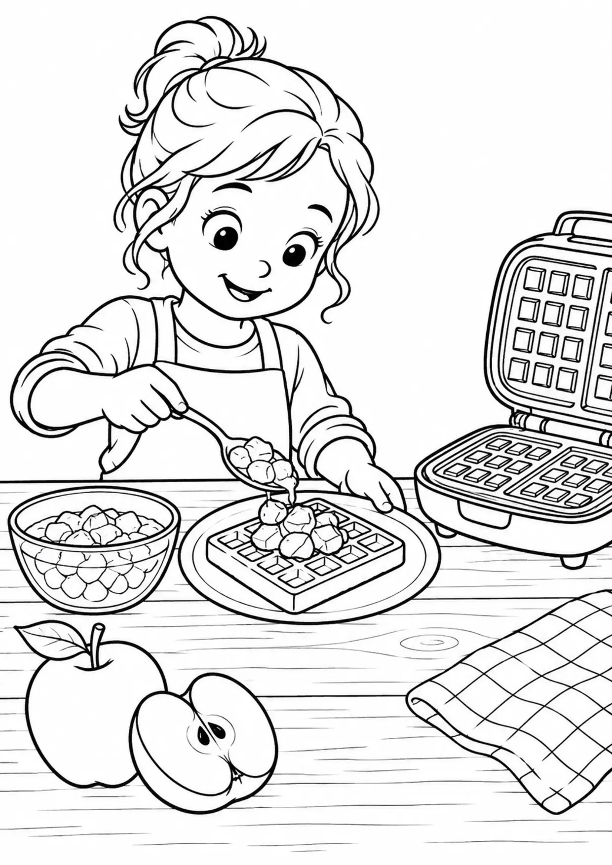 Coloriage Gaufre : compote