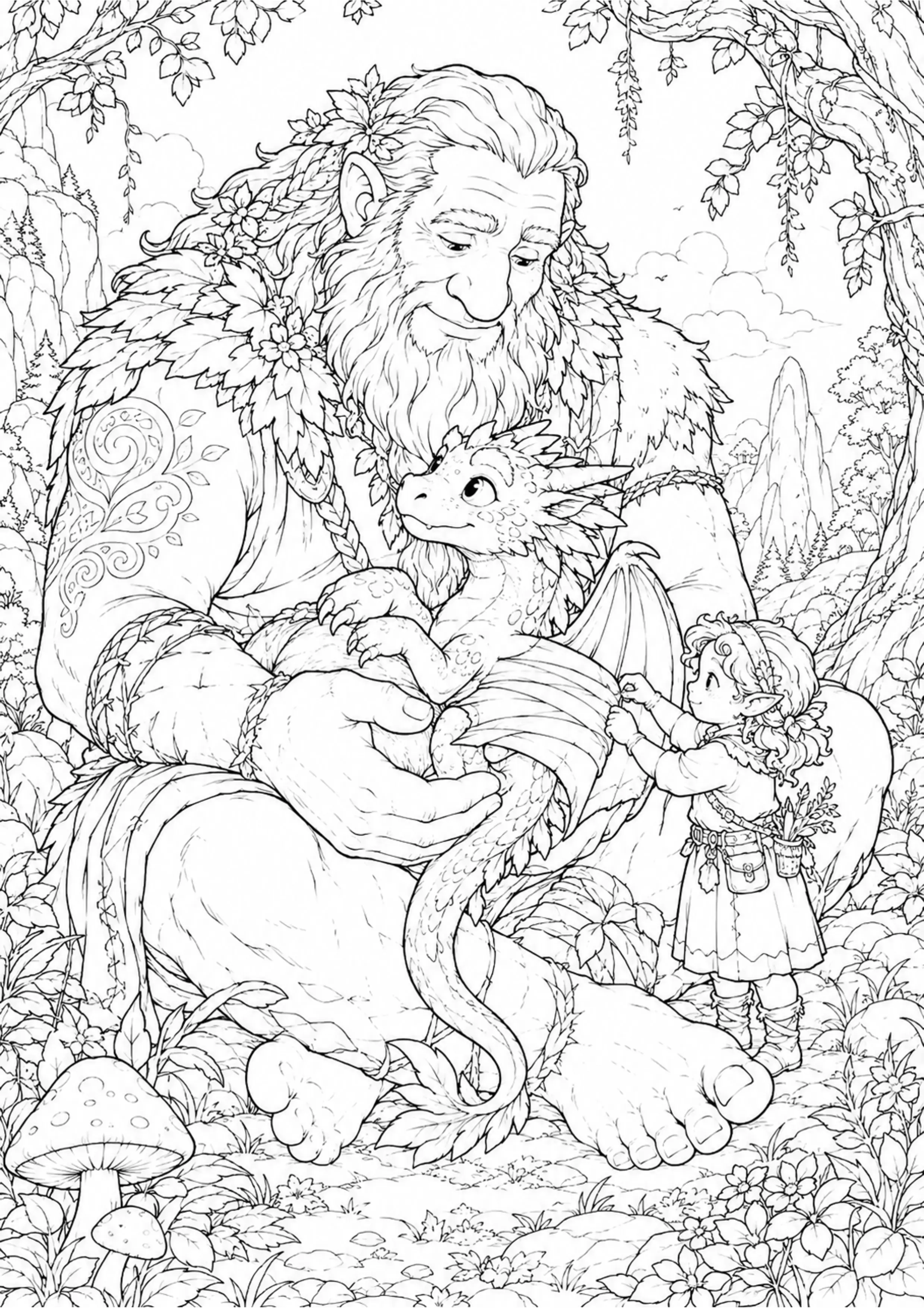 Coloriage Géant bienveillant à imprimer – dessin n°17