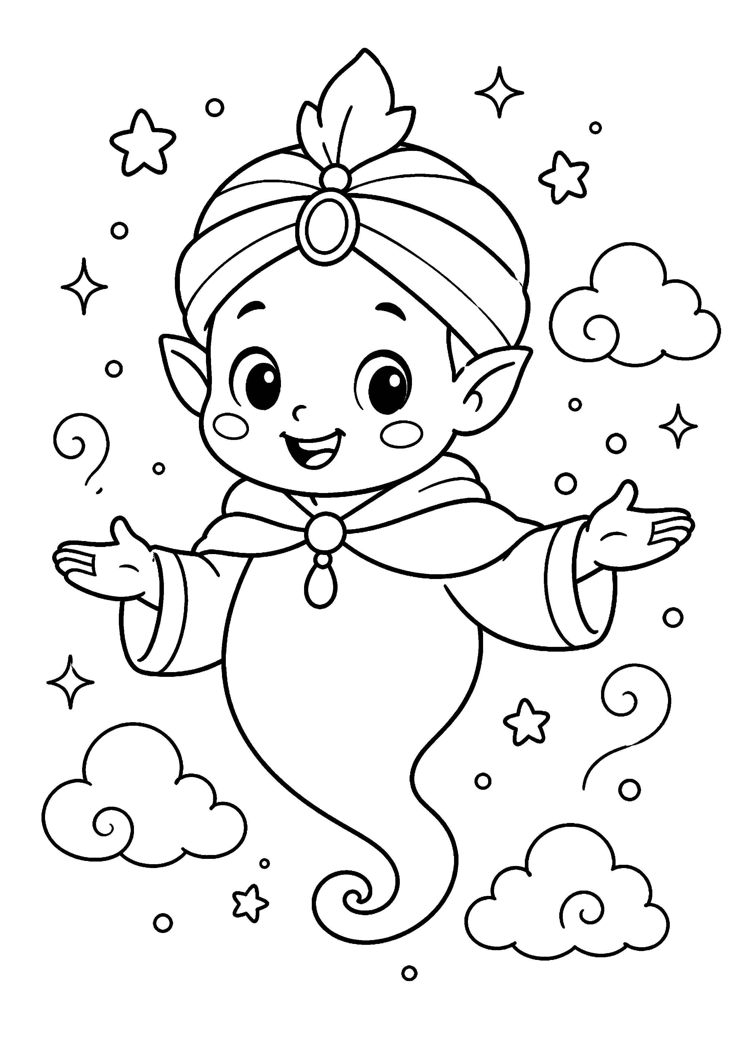 Coloriage Génie à imprimer – dessin 1