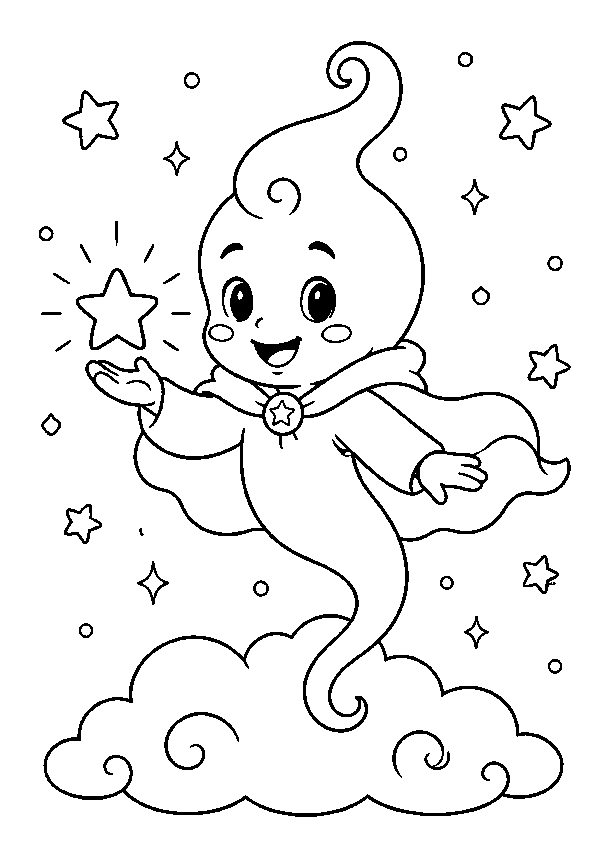 Coloriage Génie à imprimer – dessin n°7