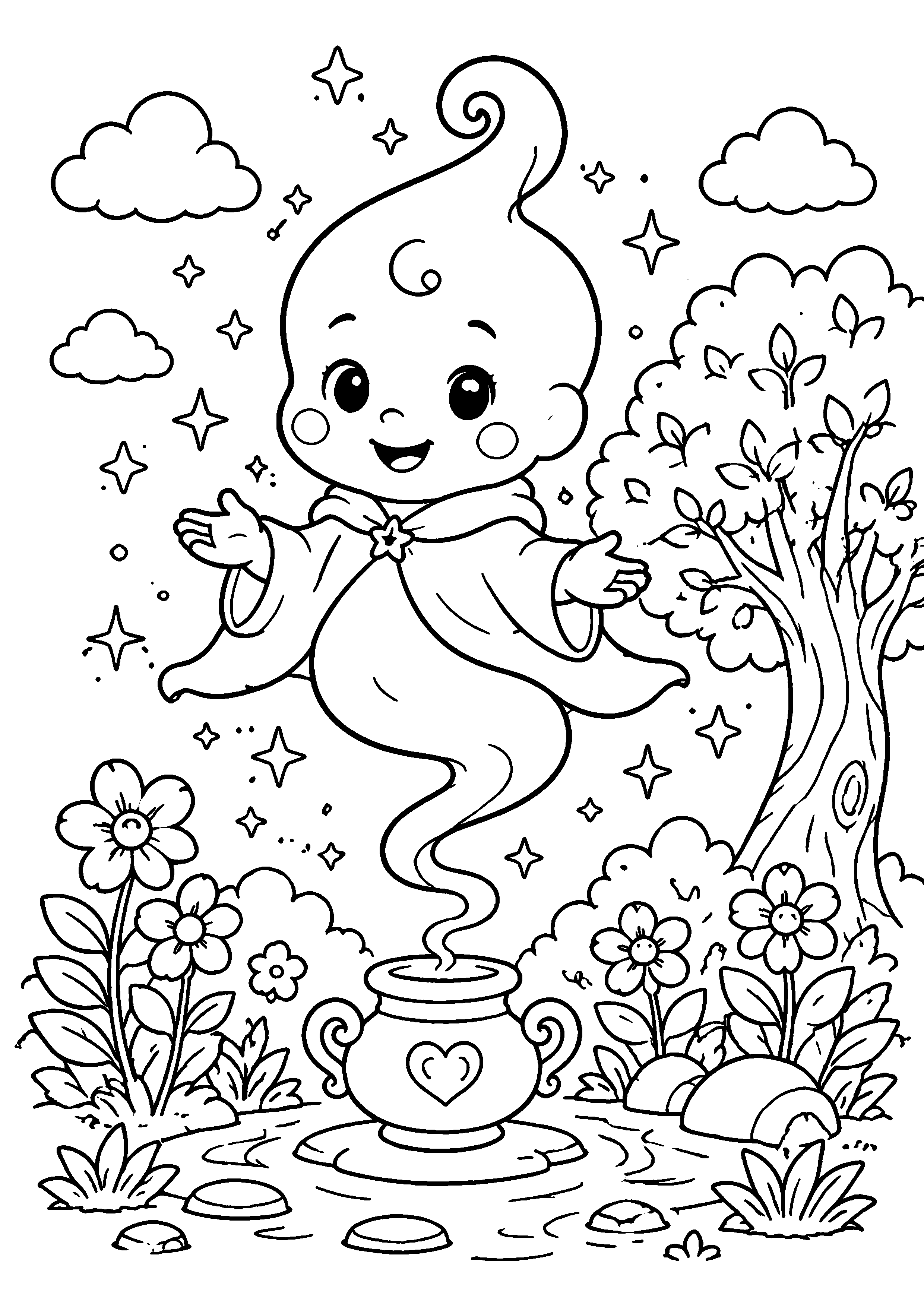 Coloriage Génie à imprimer – dessin n°8