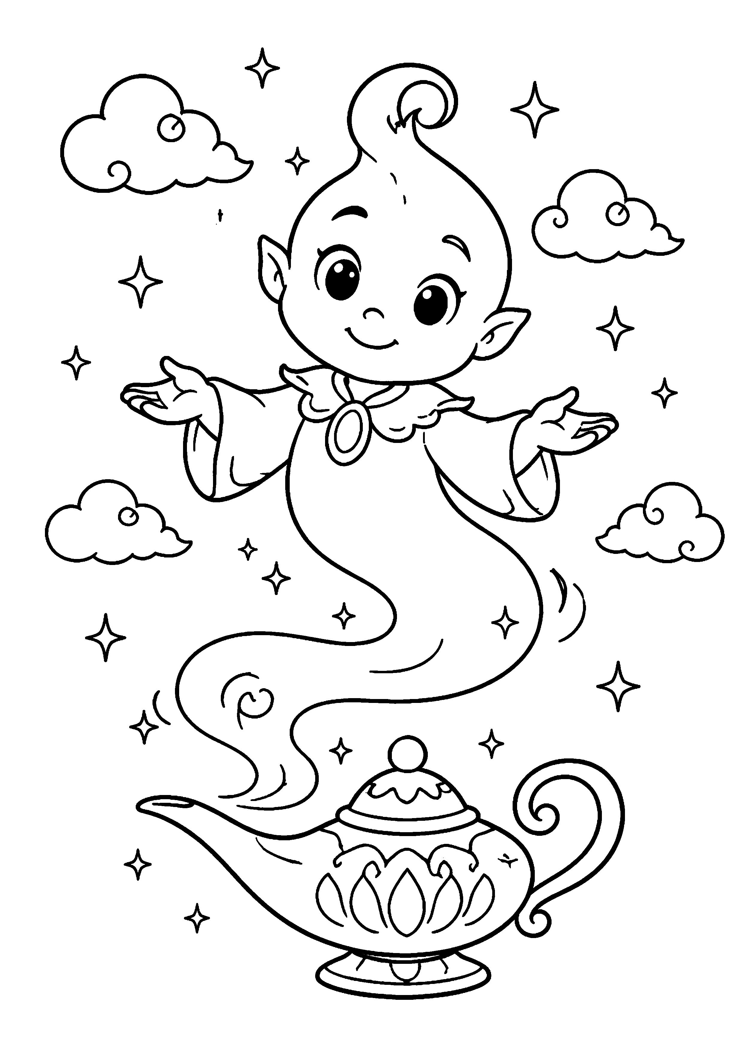 Coloriage Génie à imprimer – dessin n°9