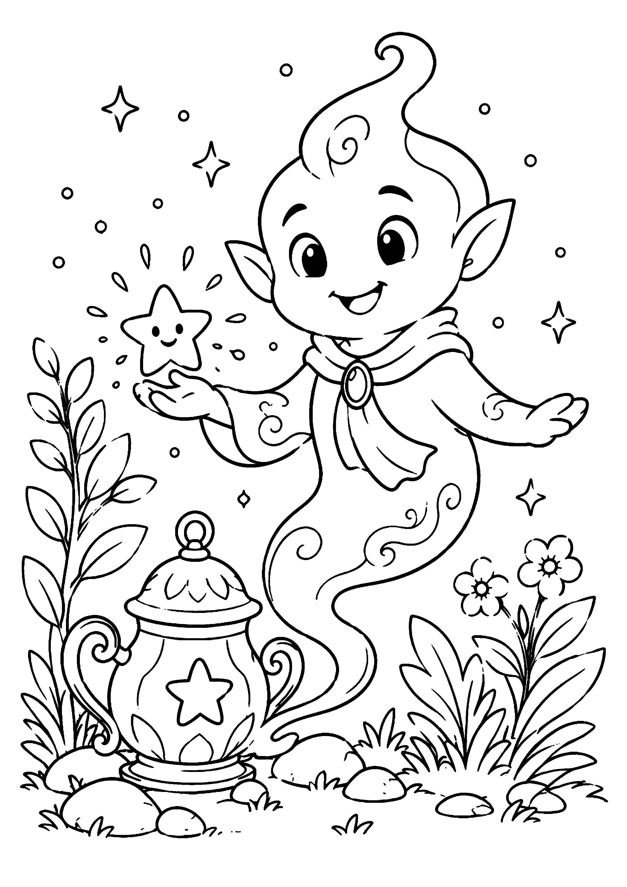 Coloriage Génie à imprimer – dessin n°15