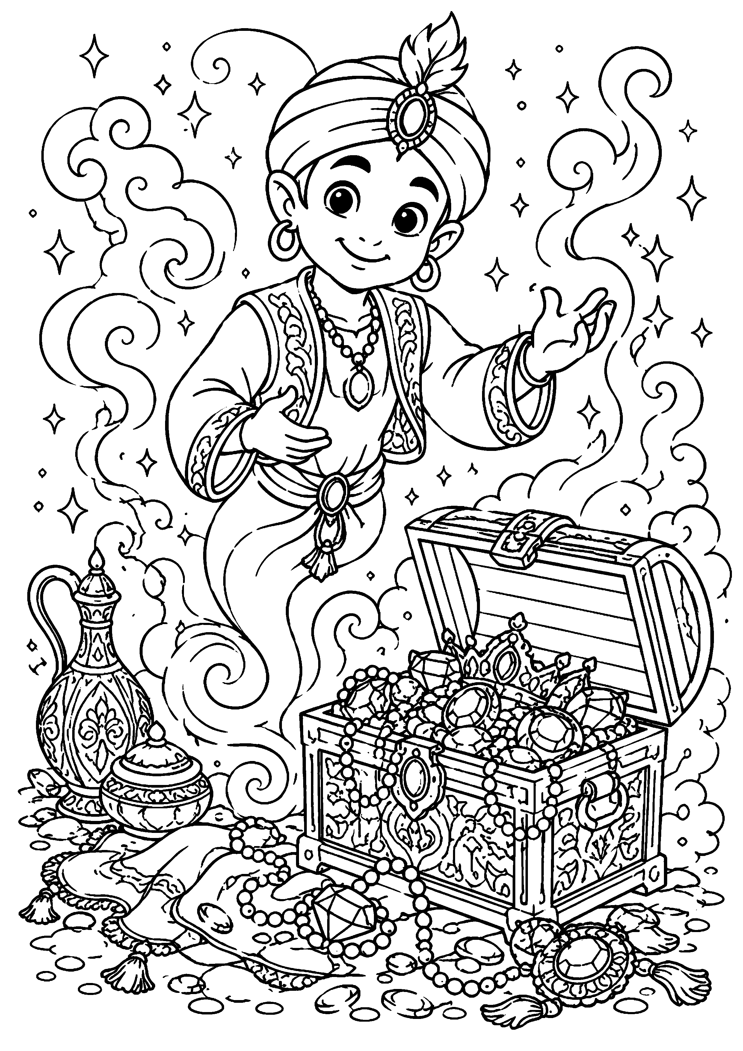 Coloriage Génie à imprimer – dessin n°17