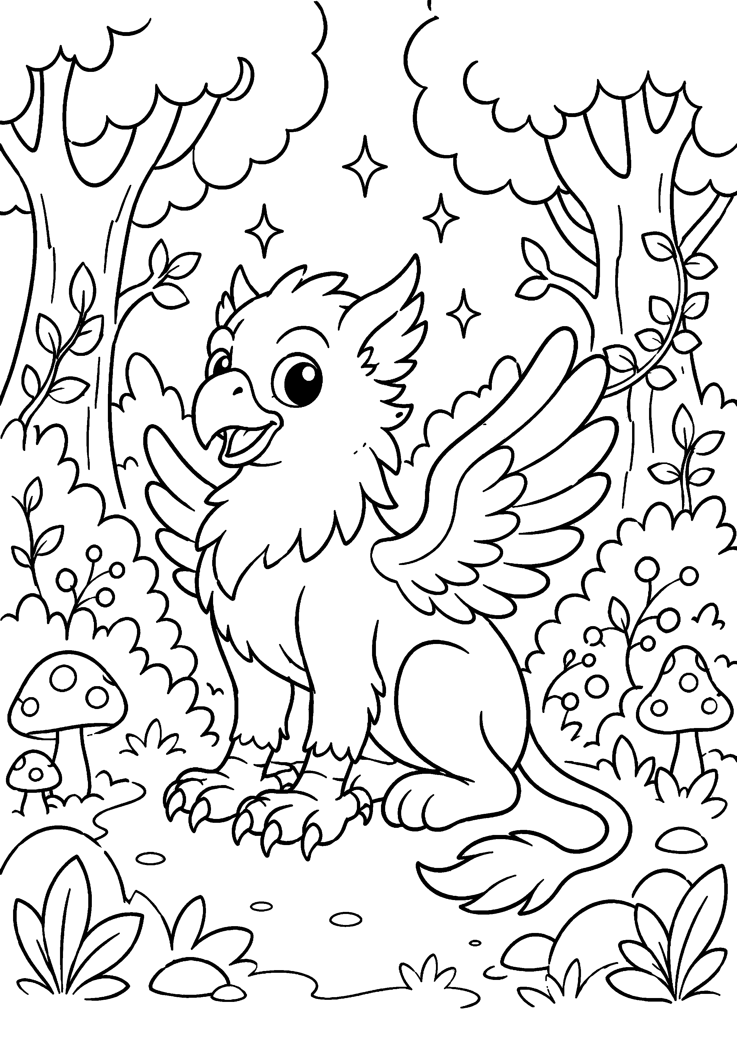Coloriage Griffon à imprimer – dessin 3