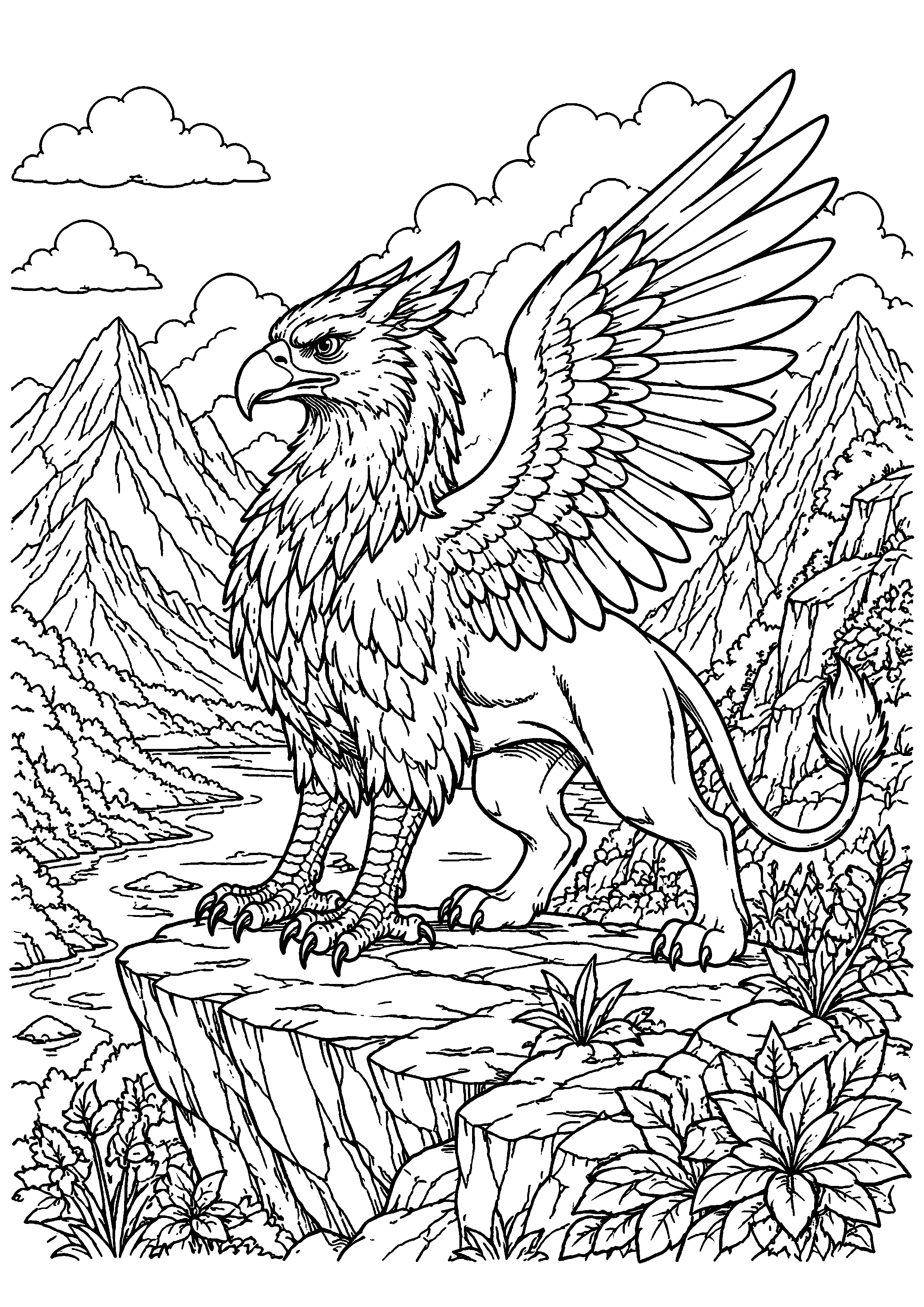 Coloriage Griffon à imprimer – dessin n°16