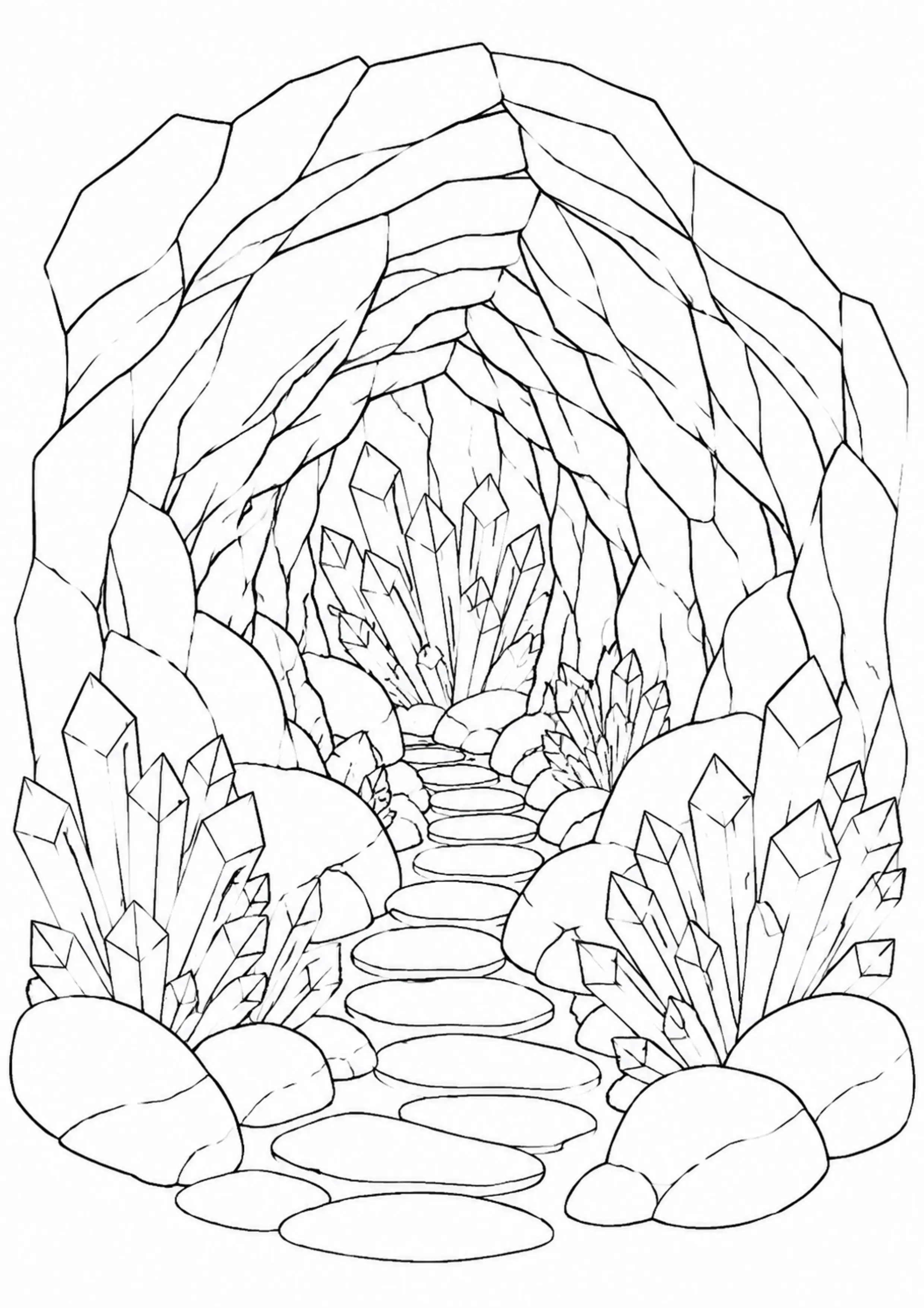 Coloriage Grotte de cristaux à imprimer – dessin n°5