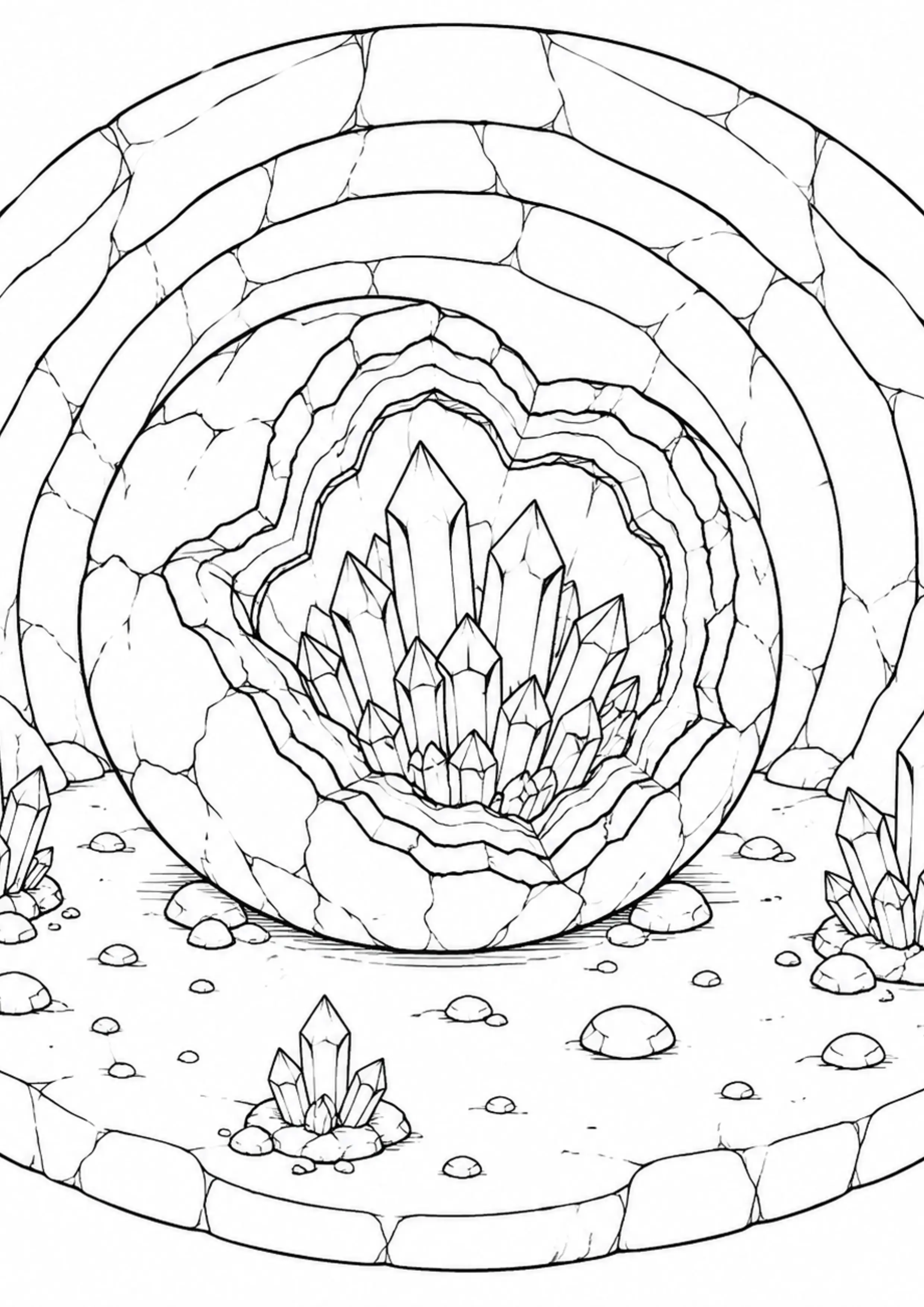 Coloriage Grotte de cristaux à imprimer – dessin n°6
