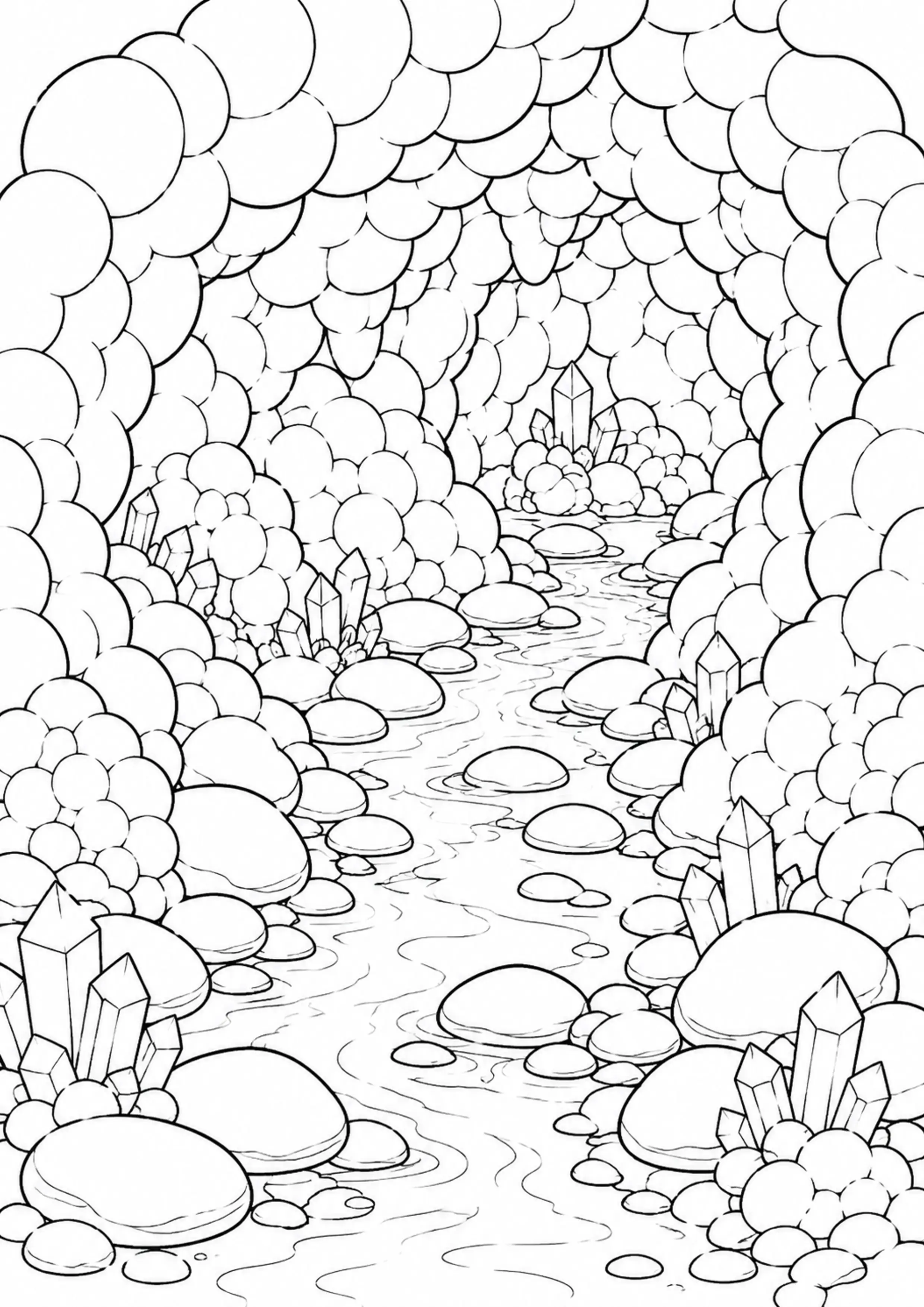 Coloriage Grotte de cristaux à imprimer – dessin n°8