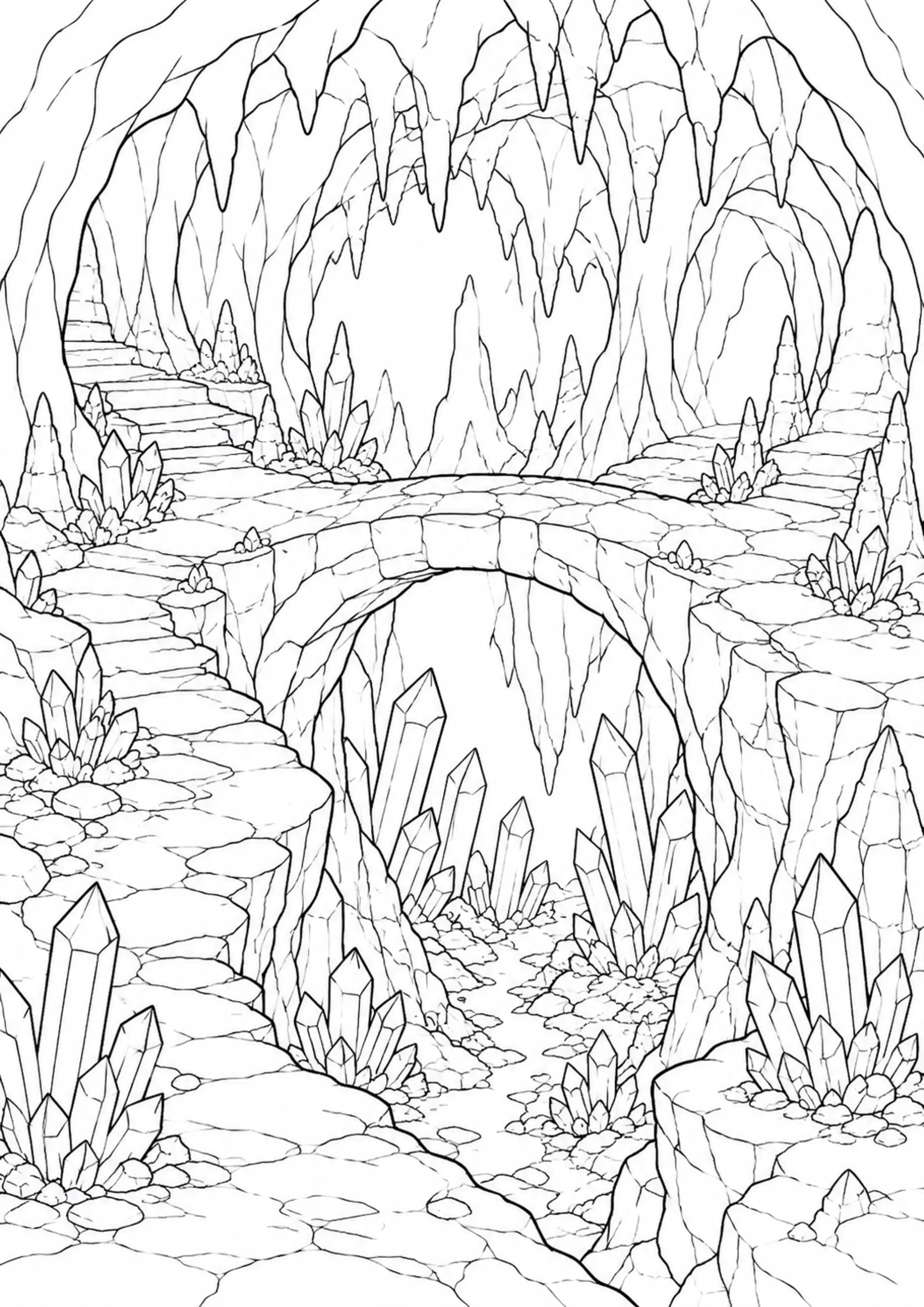 Coloriage Grotte de cristaux à imprimer – dessin n°9