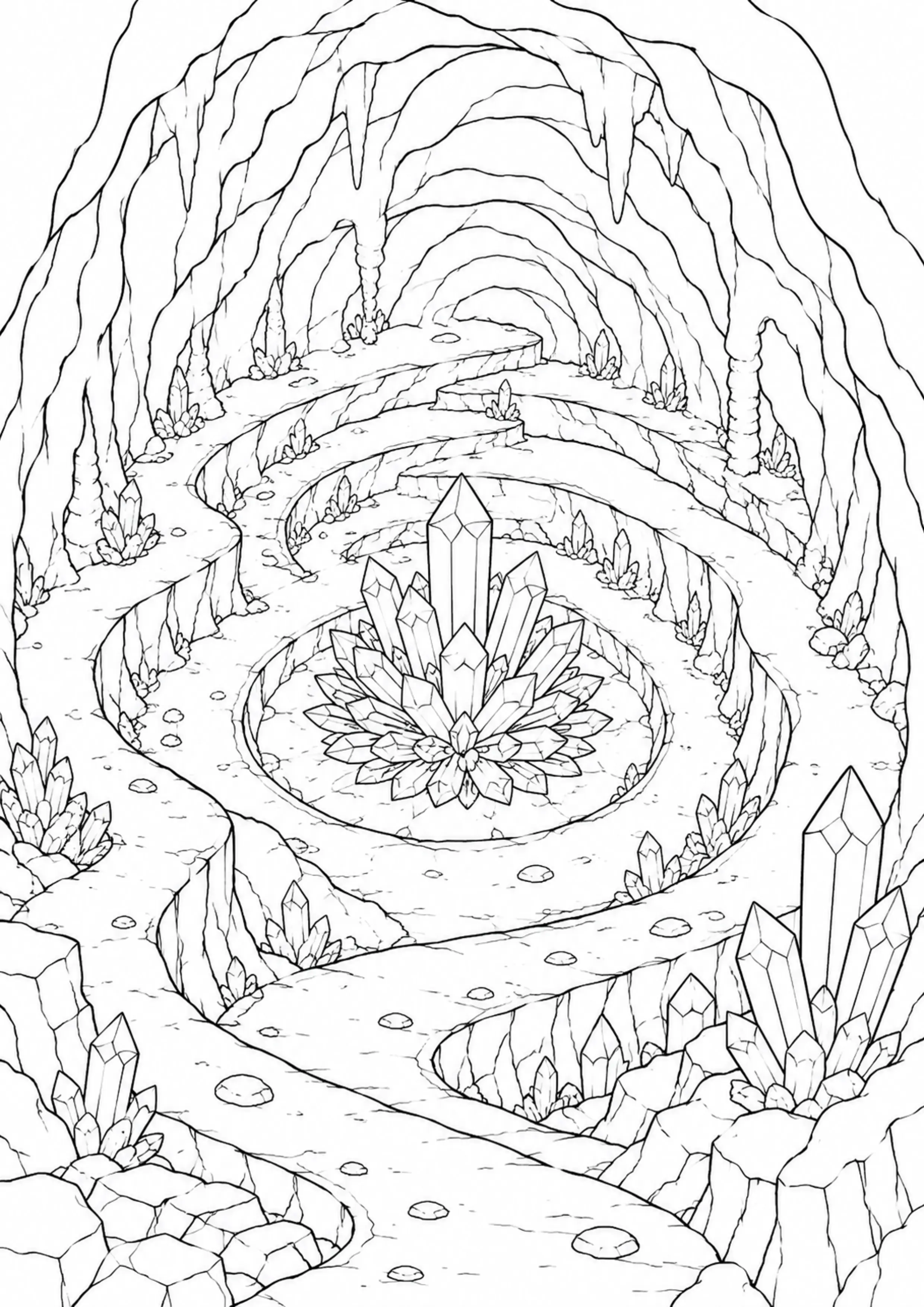 Coloriage Grotte de cristaux à imprimer – dessin n°10