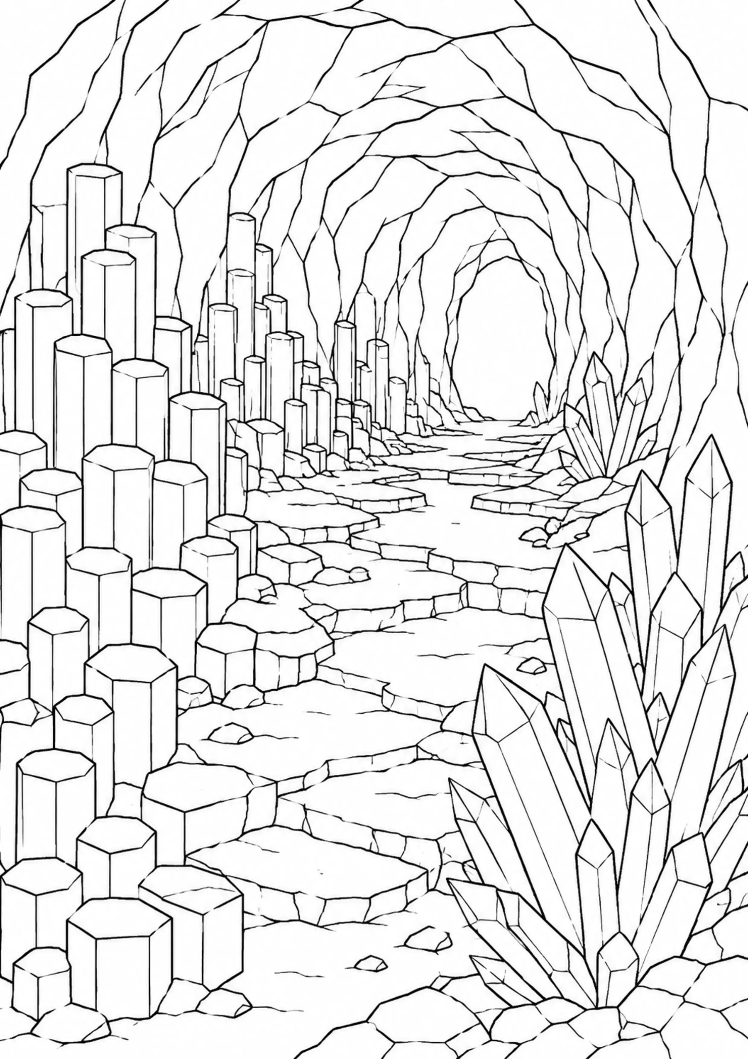 Coloriage Grotte de cristaux à imprimer – dessin n°11