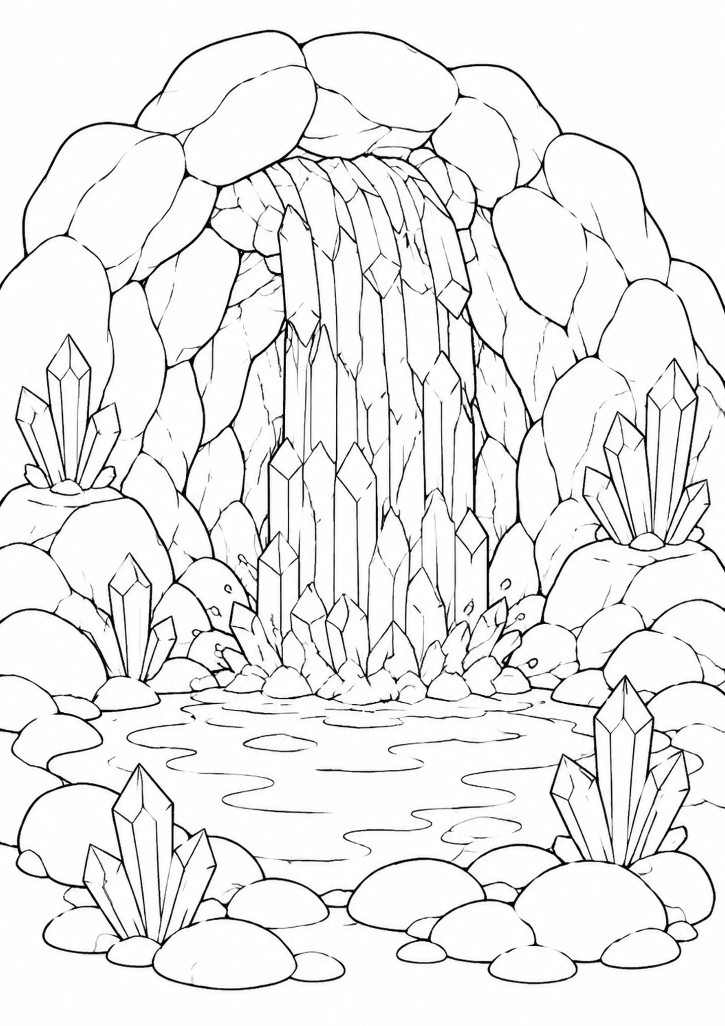Coloriage Grotte de cristaux à imprimer – dessin n°12