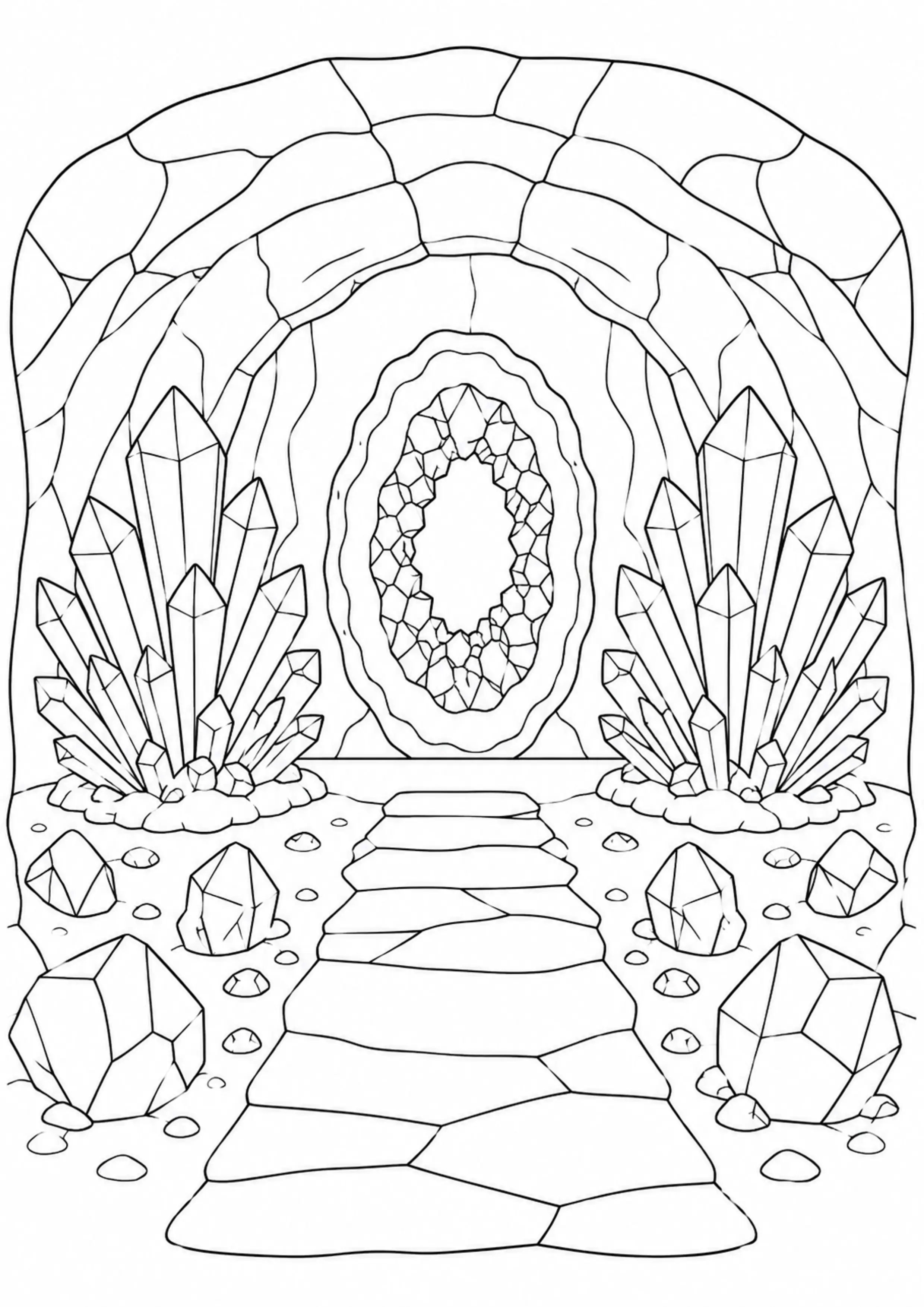 Coloriage Grotte de cristaux à imprimer – dessin n°13