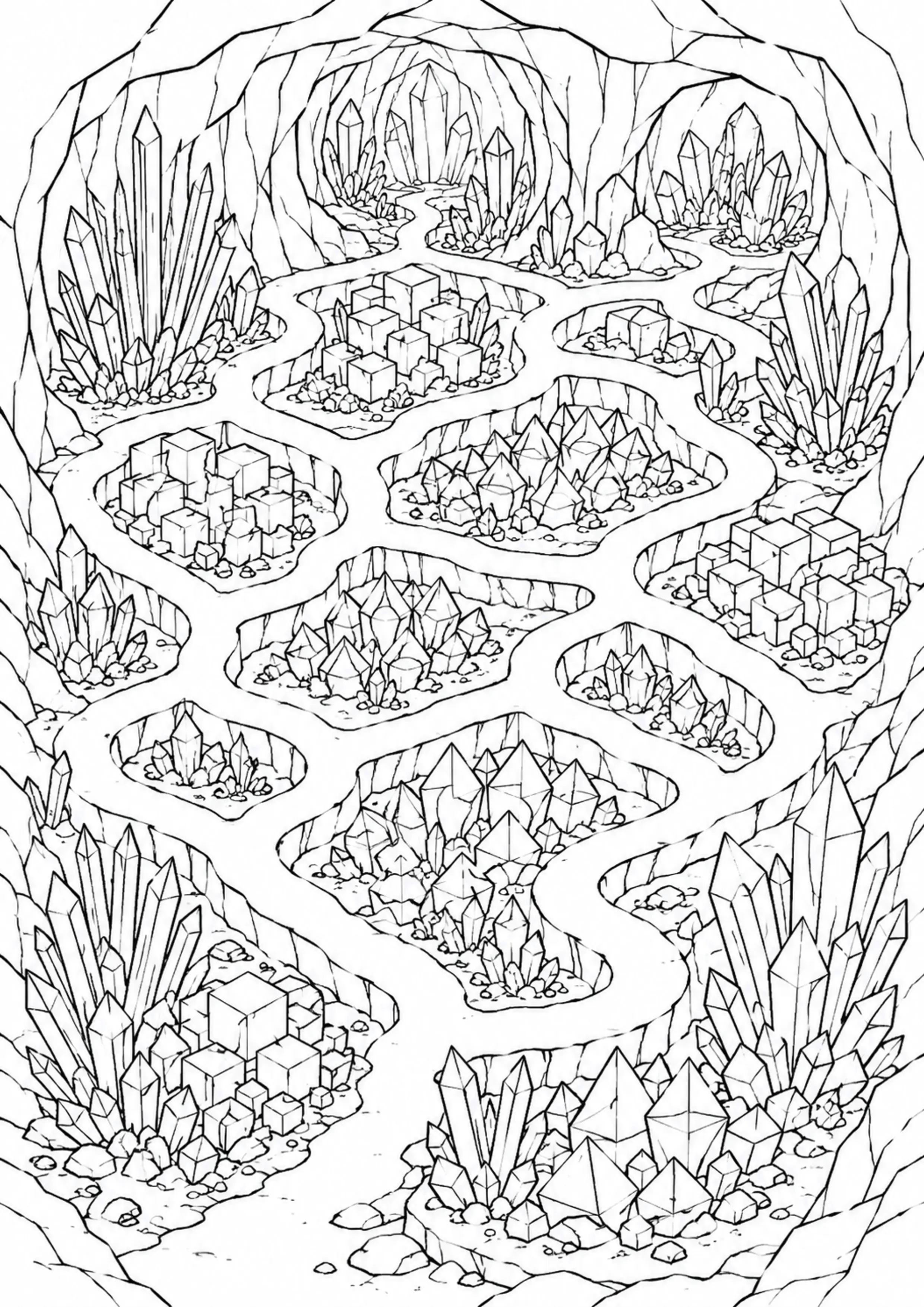 Coloriage Grotte de cristaux à imprimer – dessin n°15