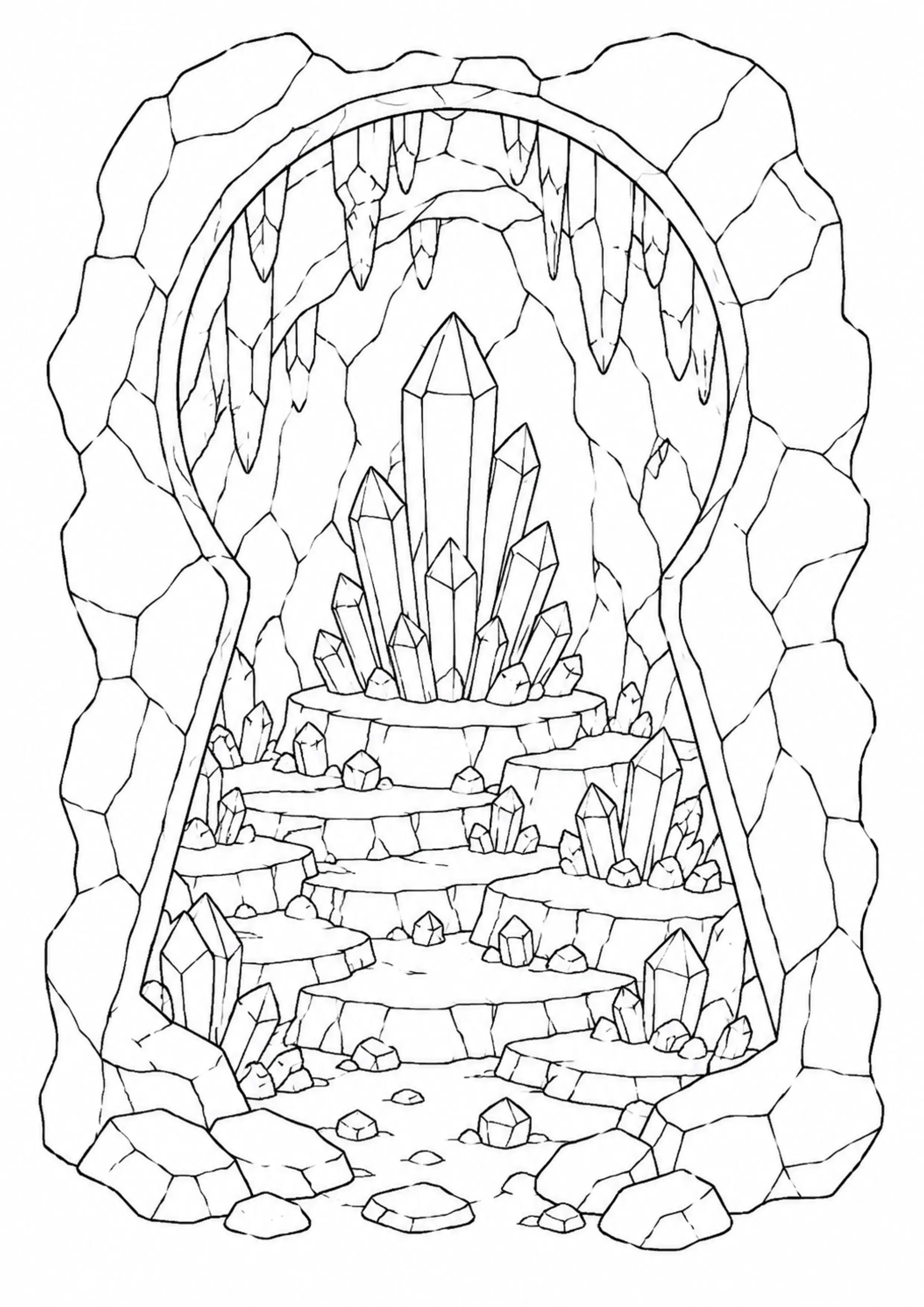 Coloriage Grotte de cristaux à imprimer – dessin n°16