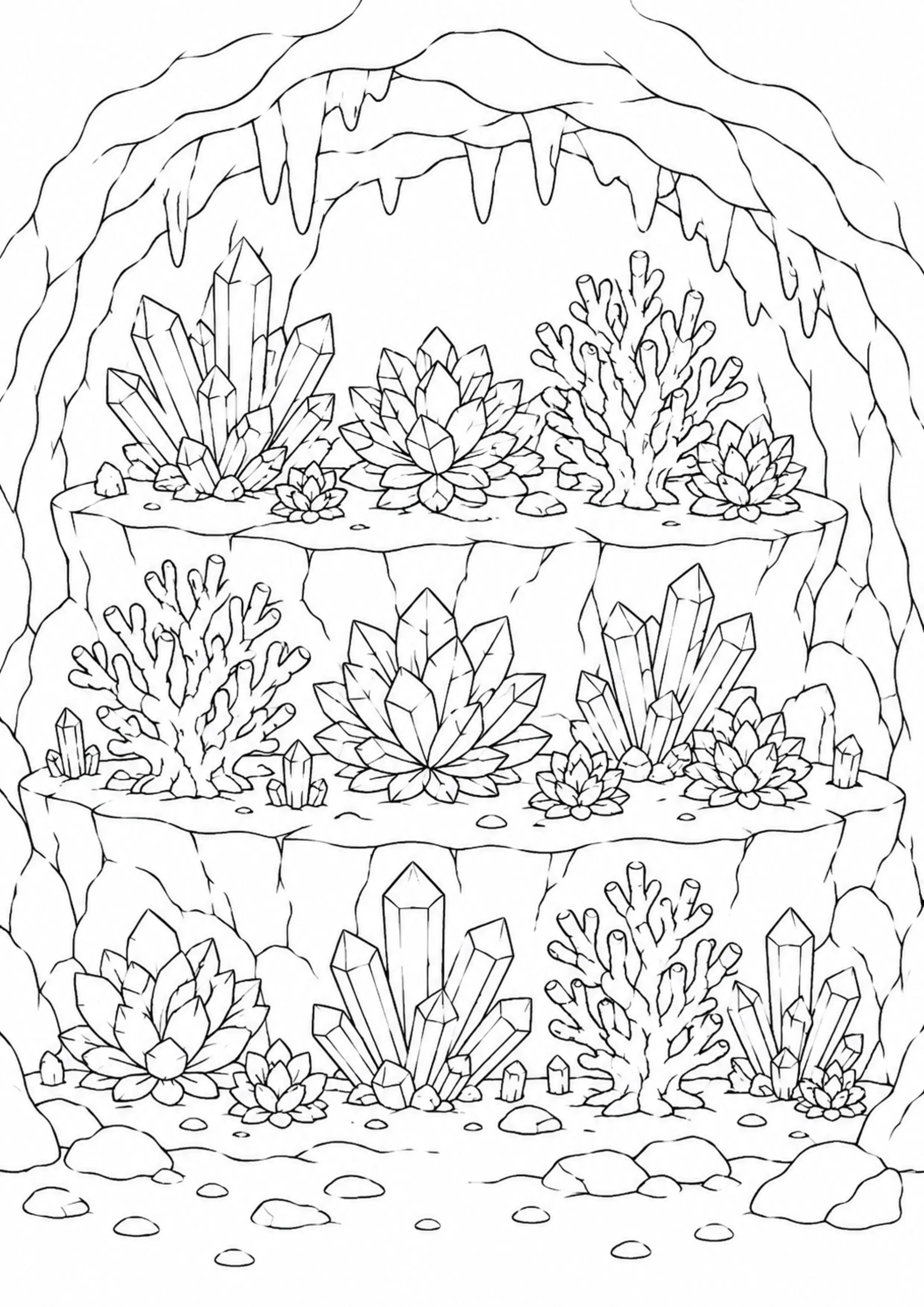 Coloriage Grotte de cristaux à imprimer – dessin n°17