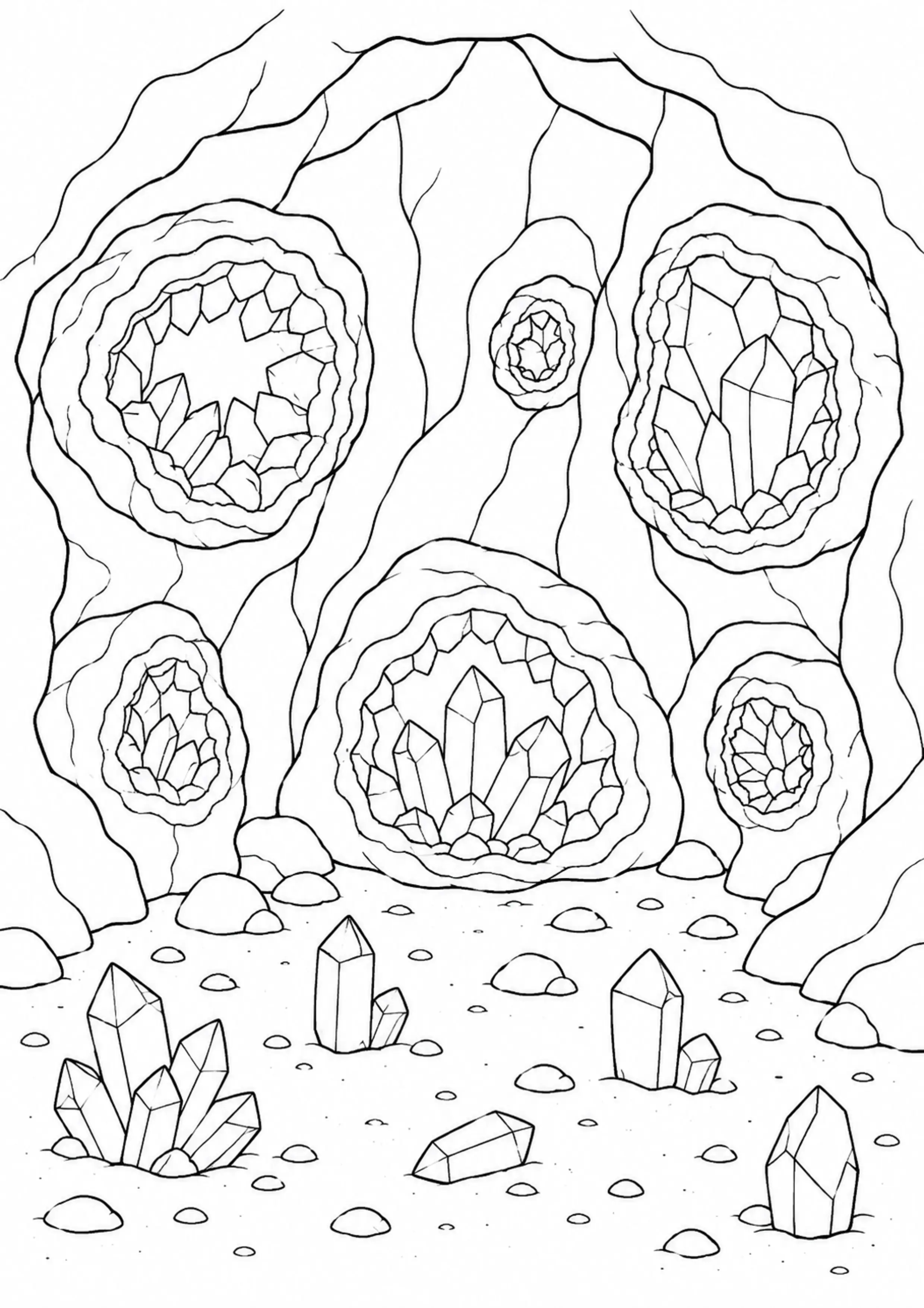 Coloriage Grotte de cristaux à imprimer – dessin n°19
