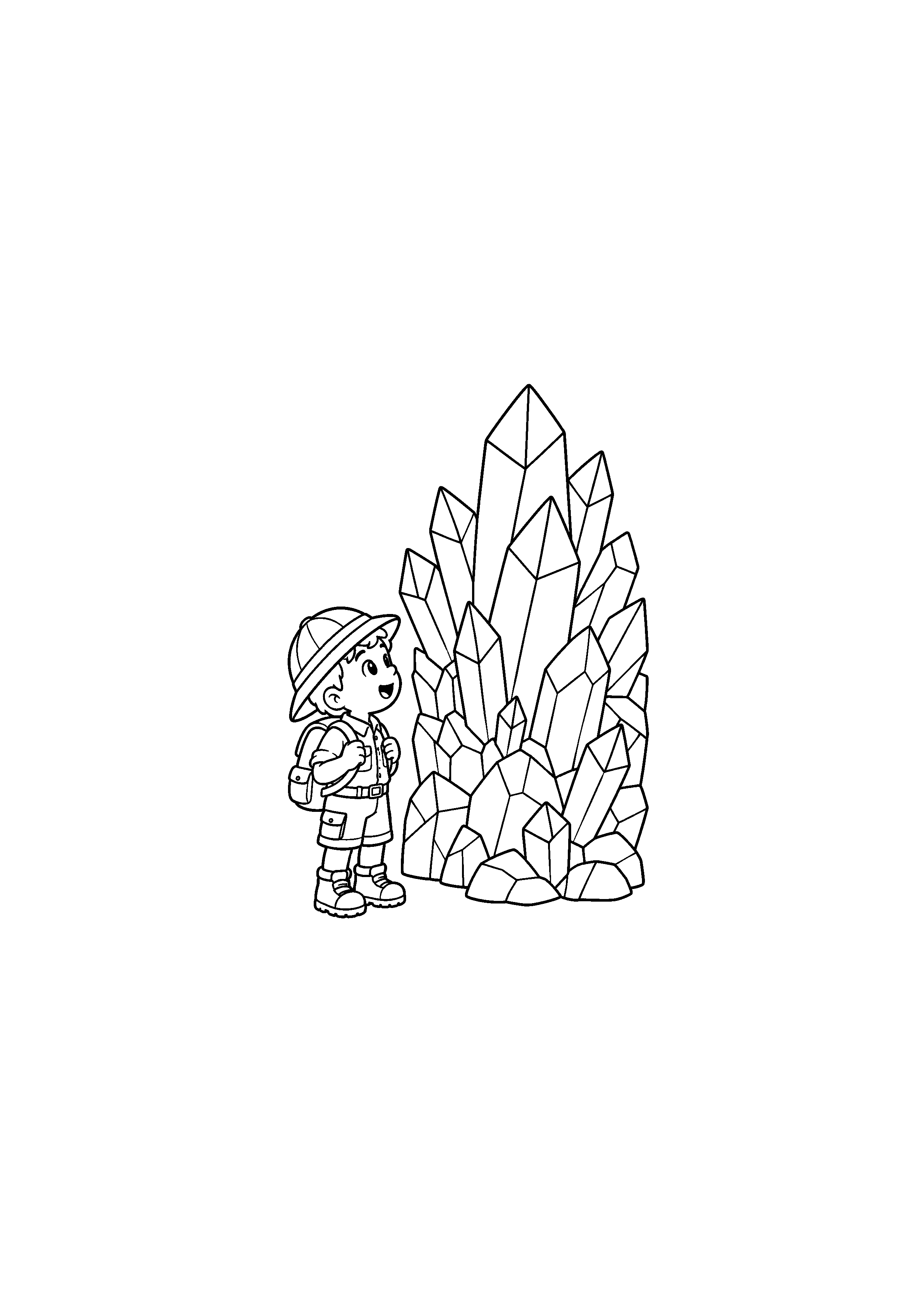 Coloriage grotte cristalline à imprimer – dessin n°1