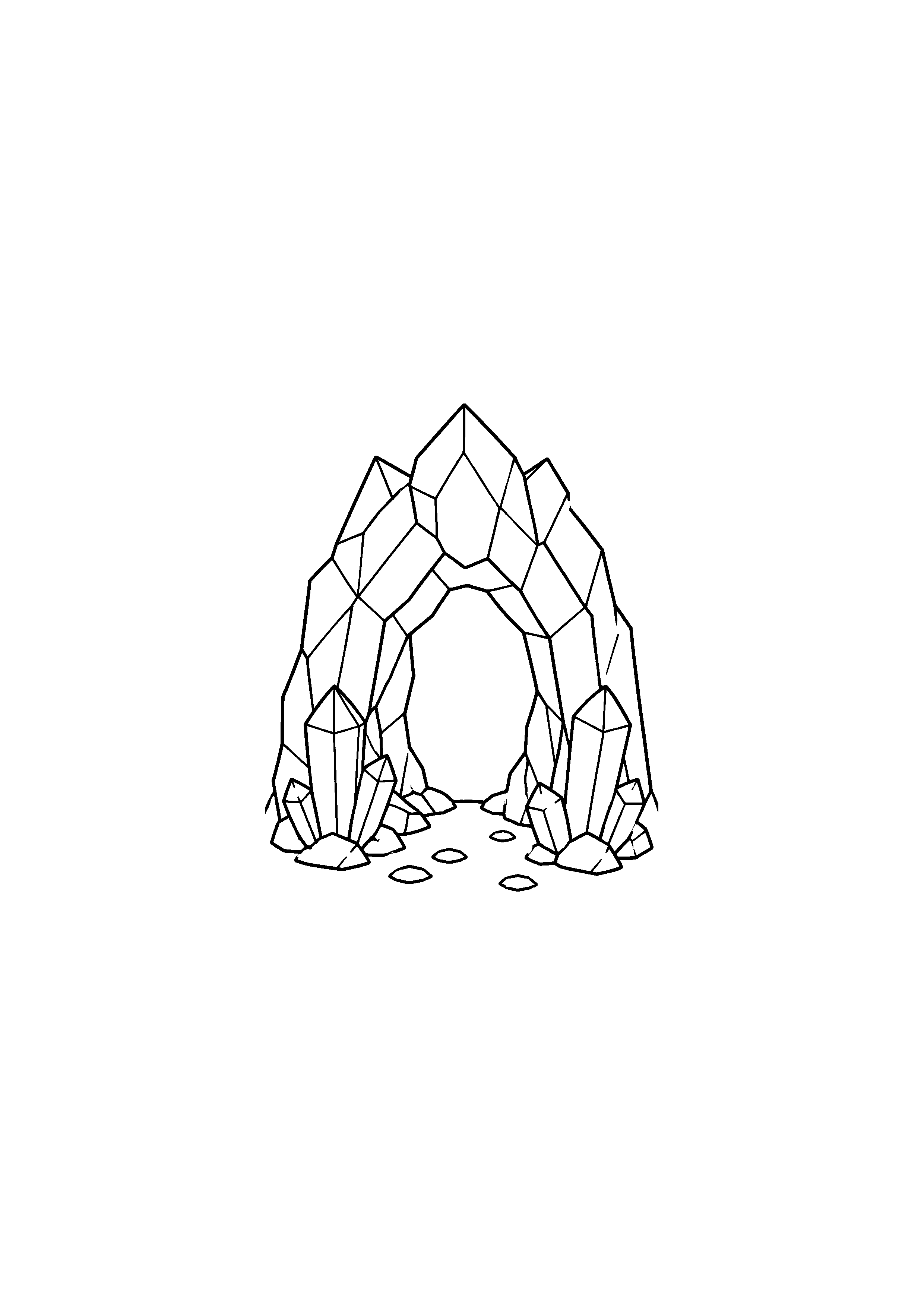 Coloriage grotte cristalline à imprimer – dessin n°2