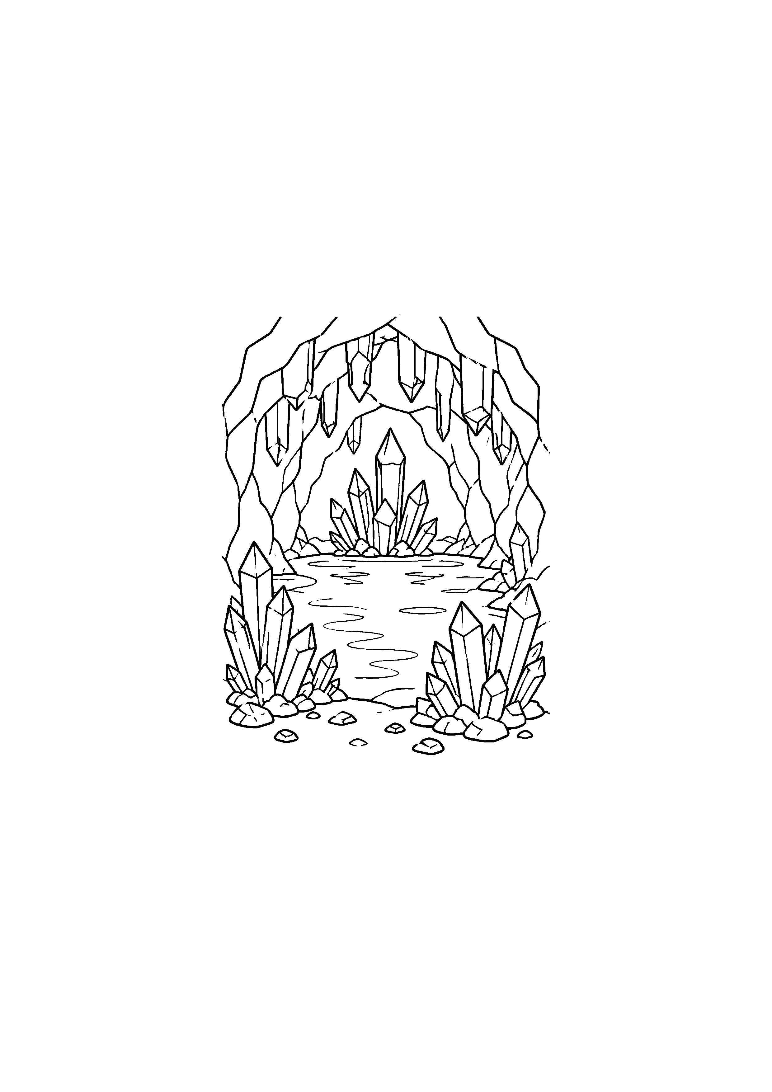 Coloriage grotte cristalline à imprimer – dessin n°3