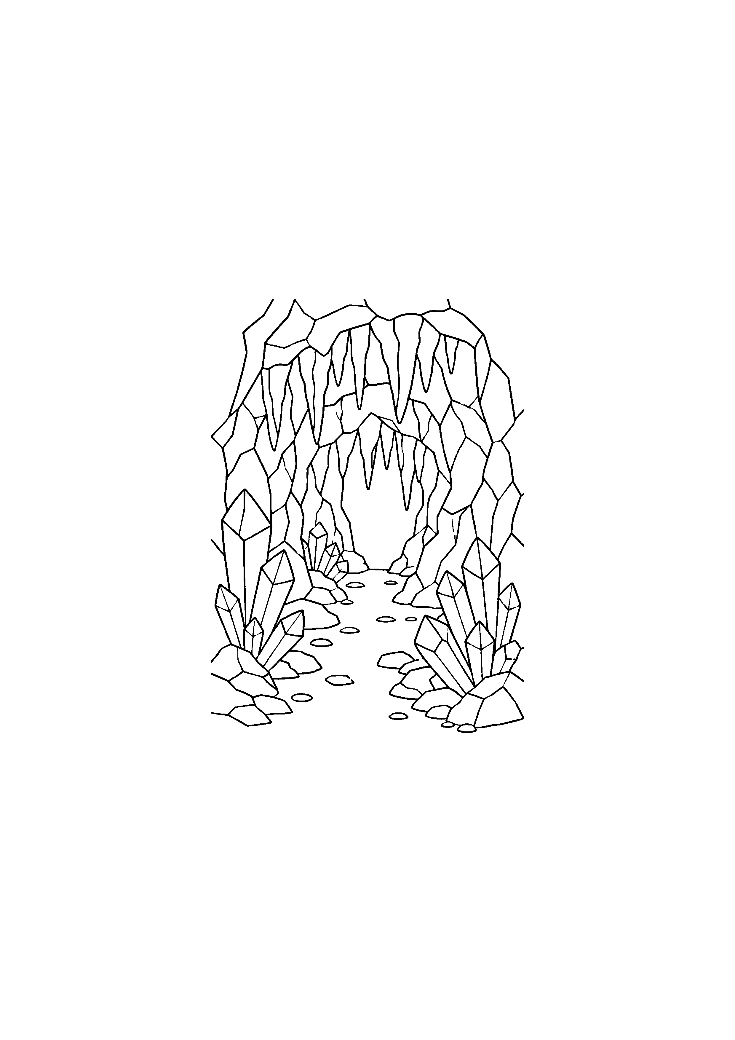 Coloriage grotte cristalline à imprimer – dessin n°5