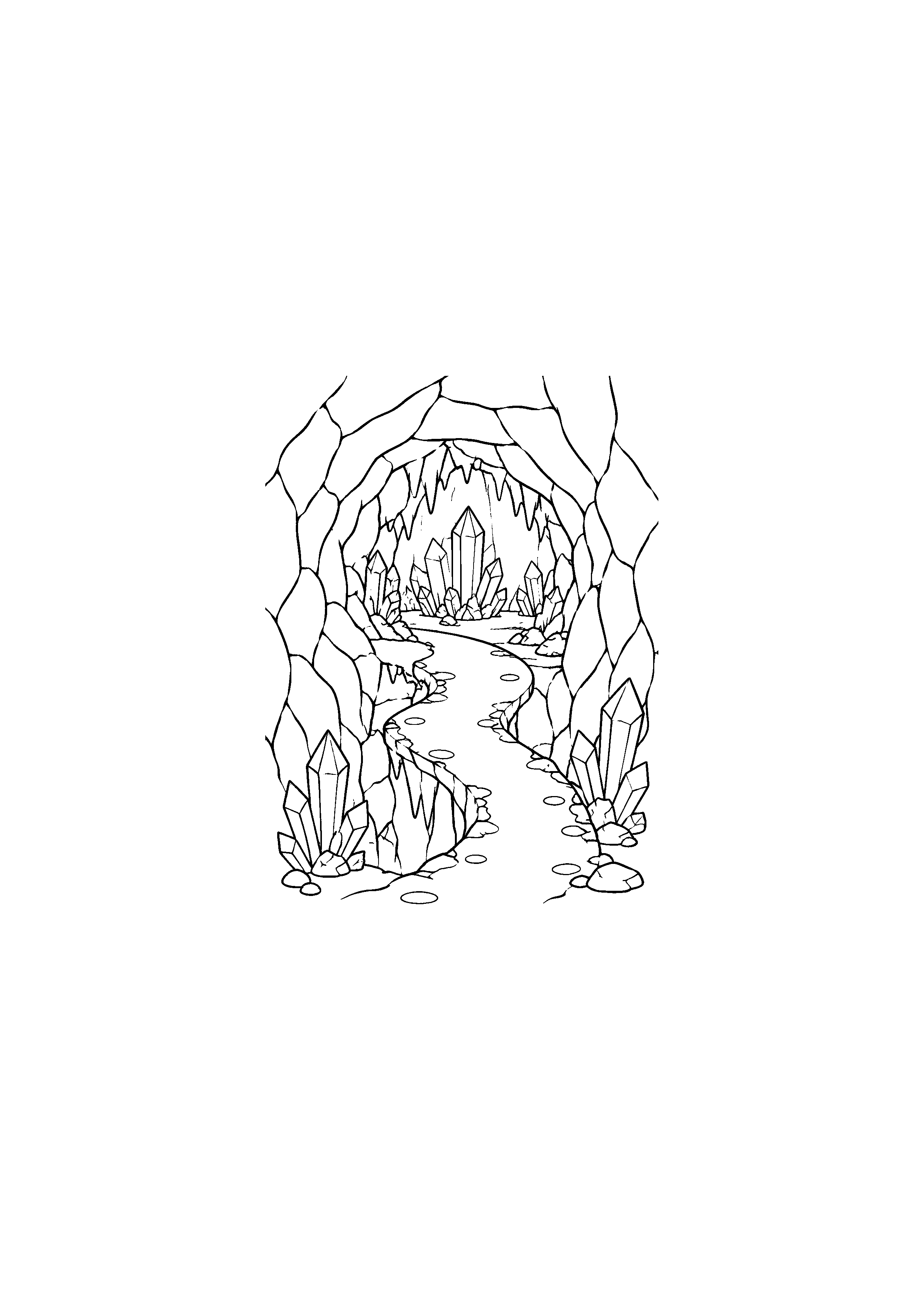 Coloriage grotte cristalline à imprimer – dessin n°6