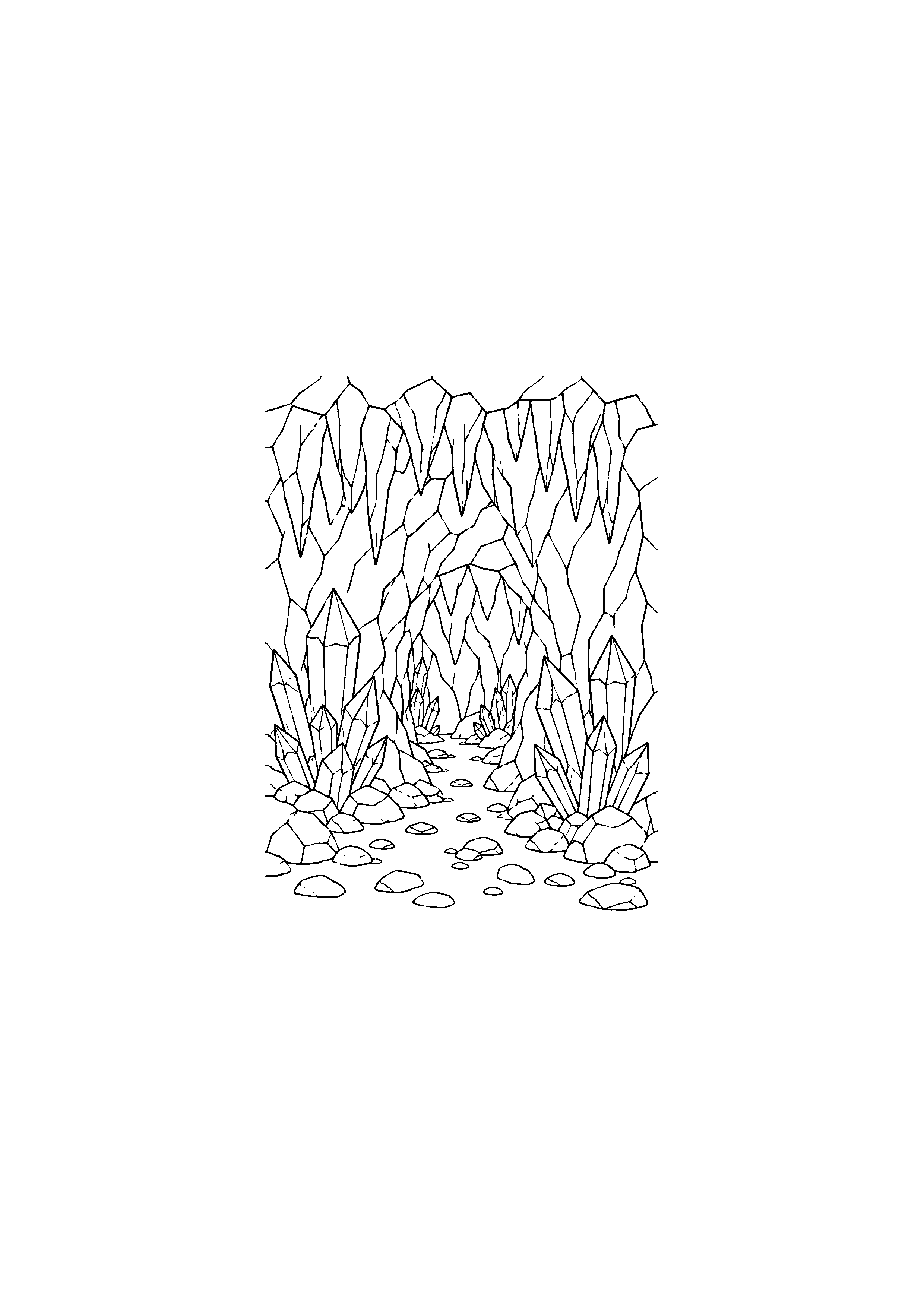 Coloriage grotte cristalline à imprimer – dessin n°9