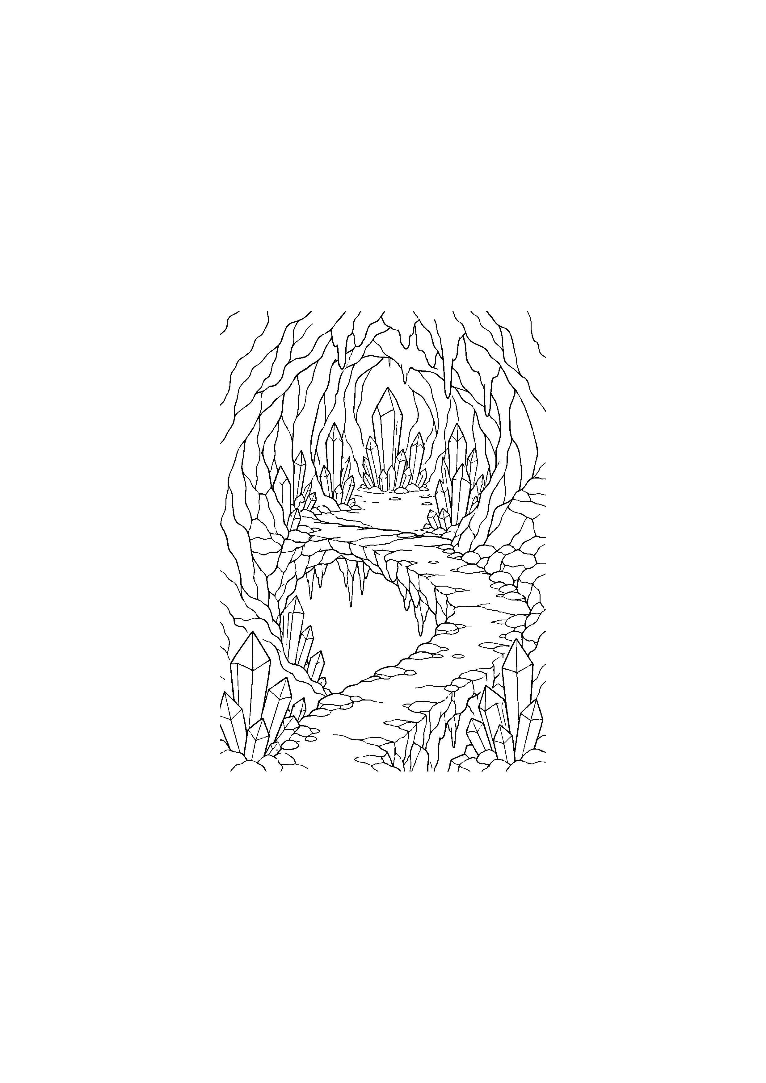 Coloriage grotte cristalline à imprimer – dessin n°10