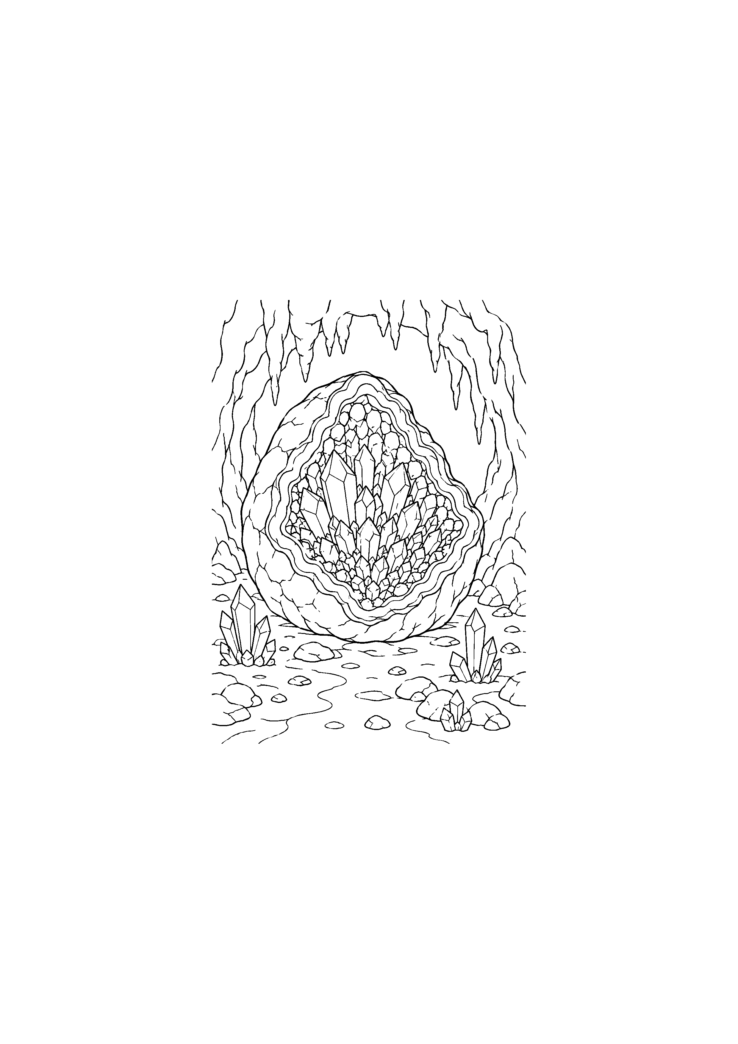 Coloriage grotte cristalline à imprimer – dessin n°12
