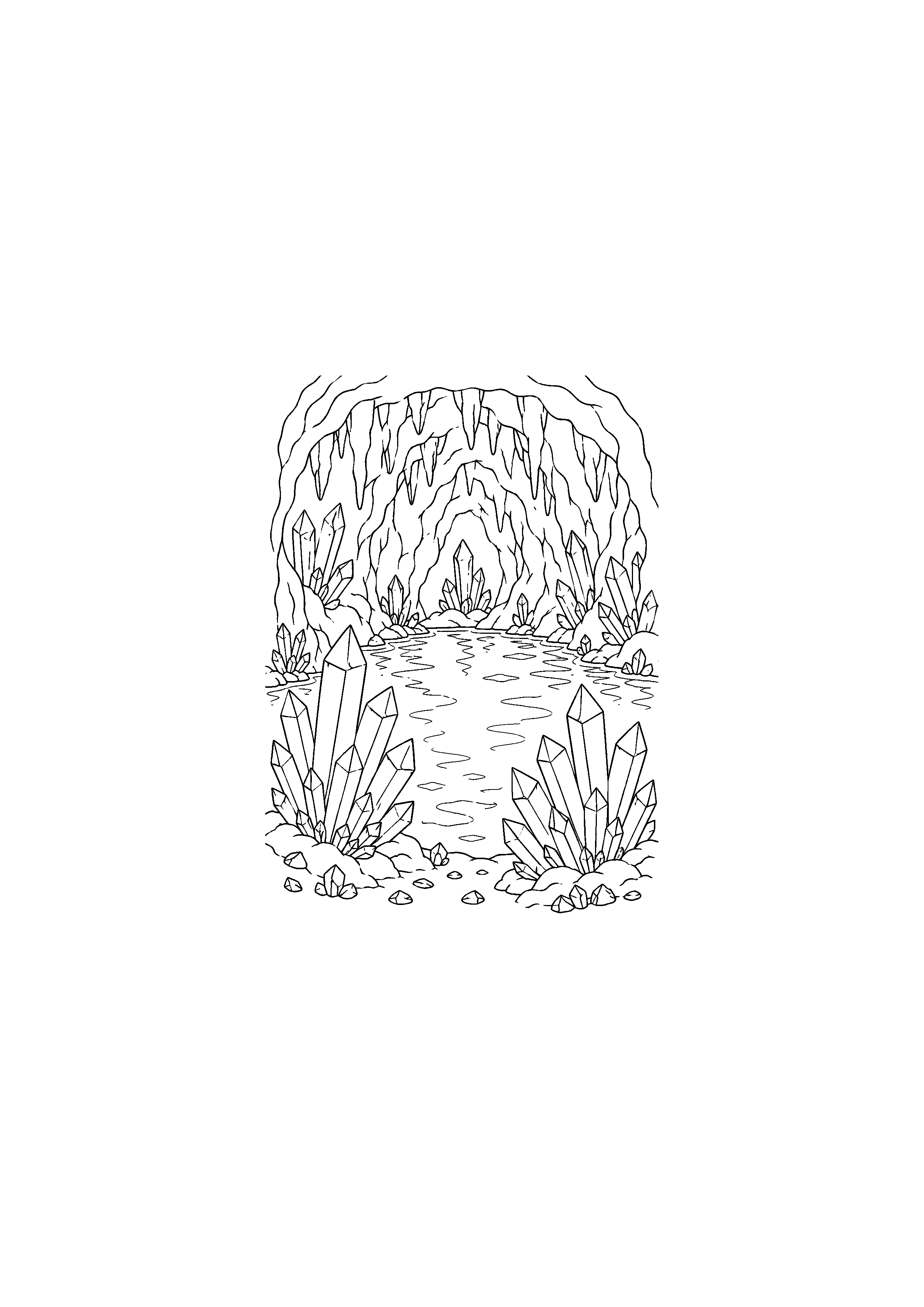 Coloriage grotte cristalline à imprimer – dessin n°16