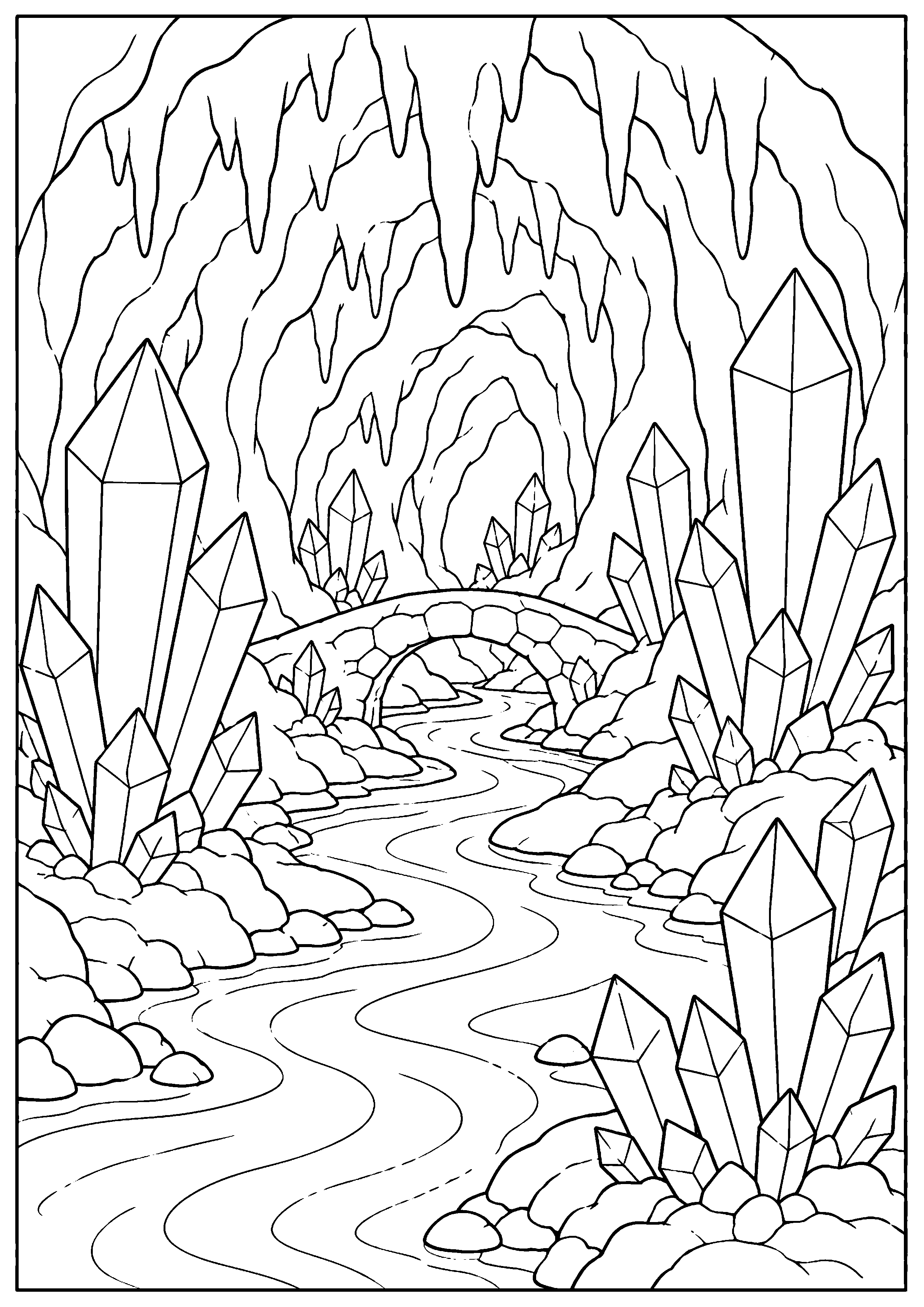 Coloriage grotte cristalline à imprimer – dessin n°18